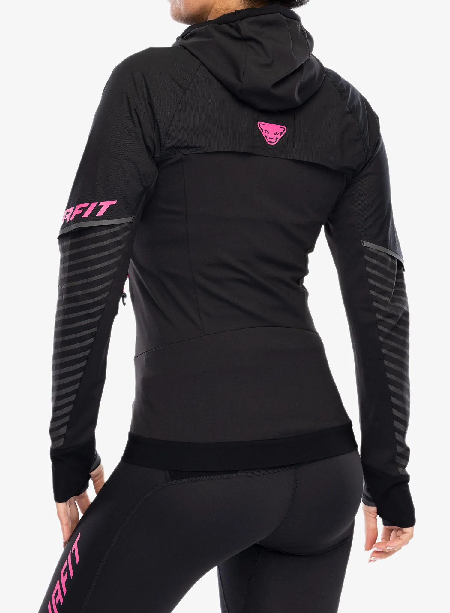 Bunda na běhání dámská Dynafit Alpine Reflective Jacket - black out/pink glo