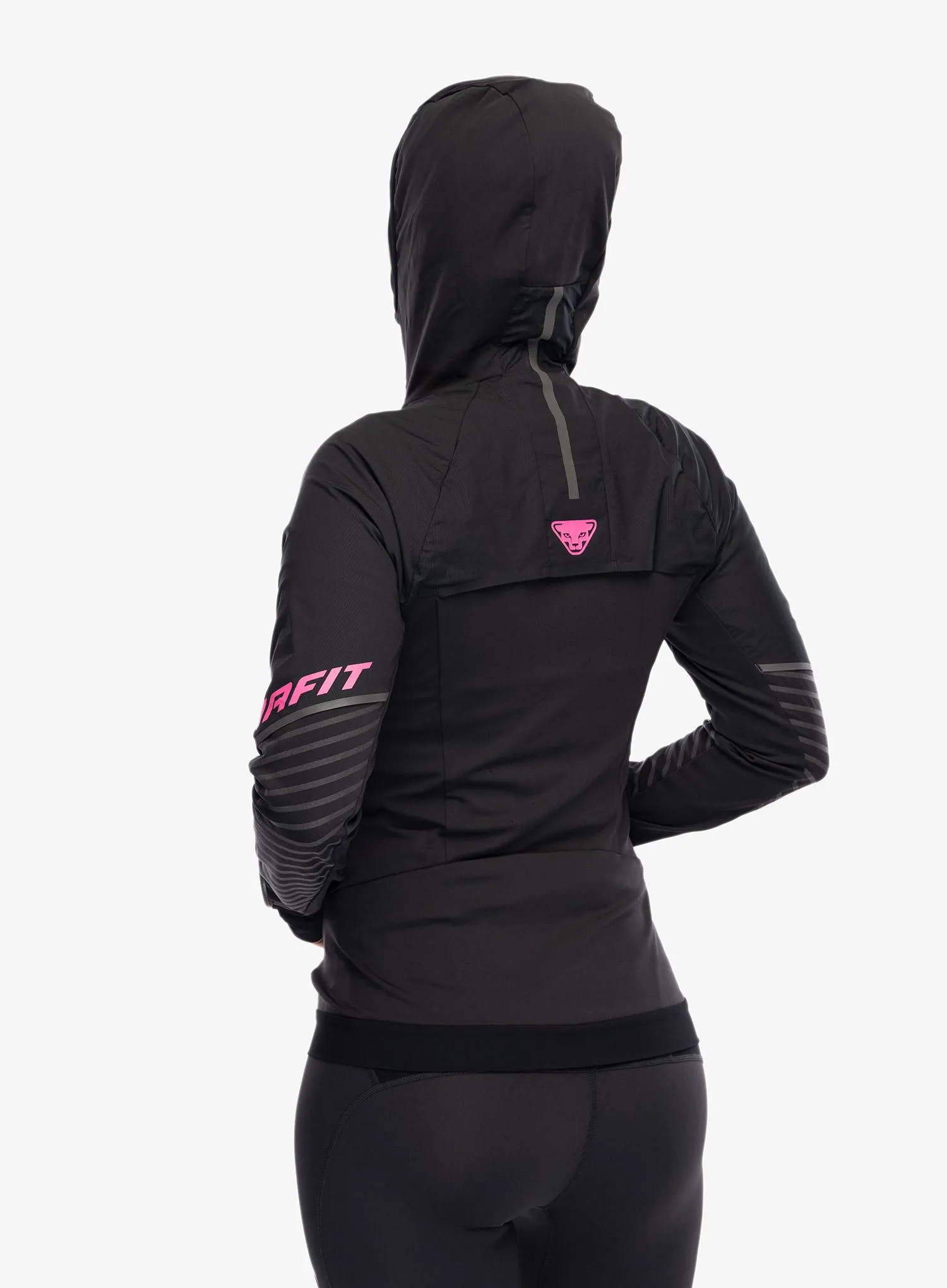 Bunda na běhání dámská Dynafit Alpine Reflective Jacket - black out/pink glo