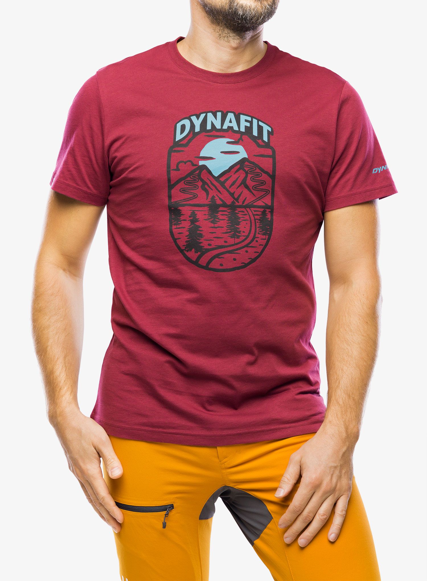 Bavlněné tričko Dynafit Graphic CO S/S Tee - burgundy/horizon