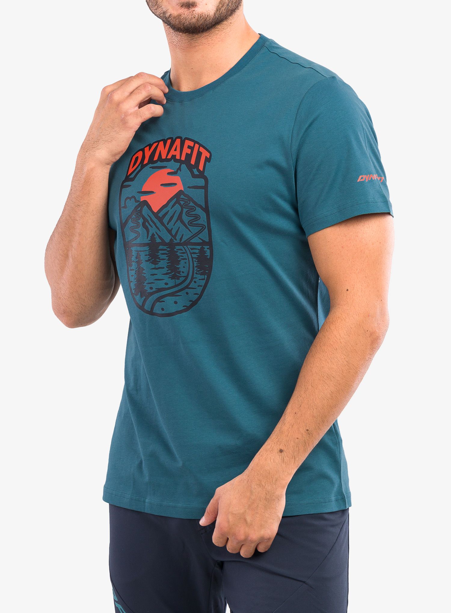 Bavlněné tričko Dynafit Graphic Cotton S/S Tee - mallard blue/horizon
