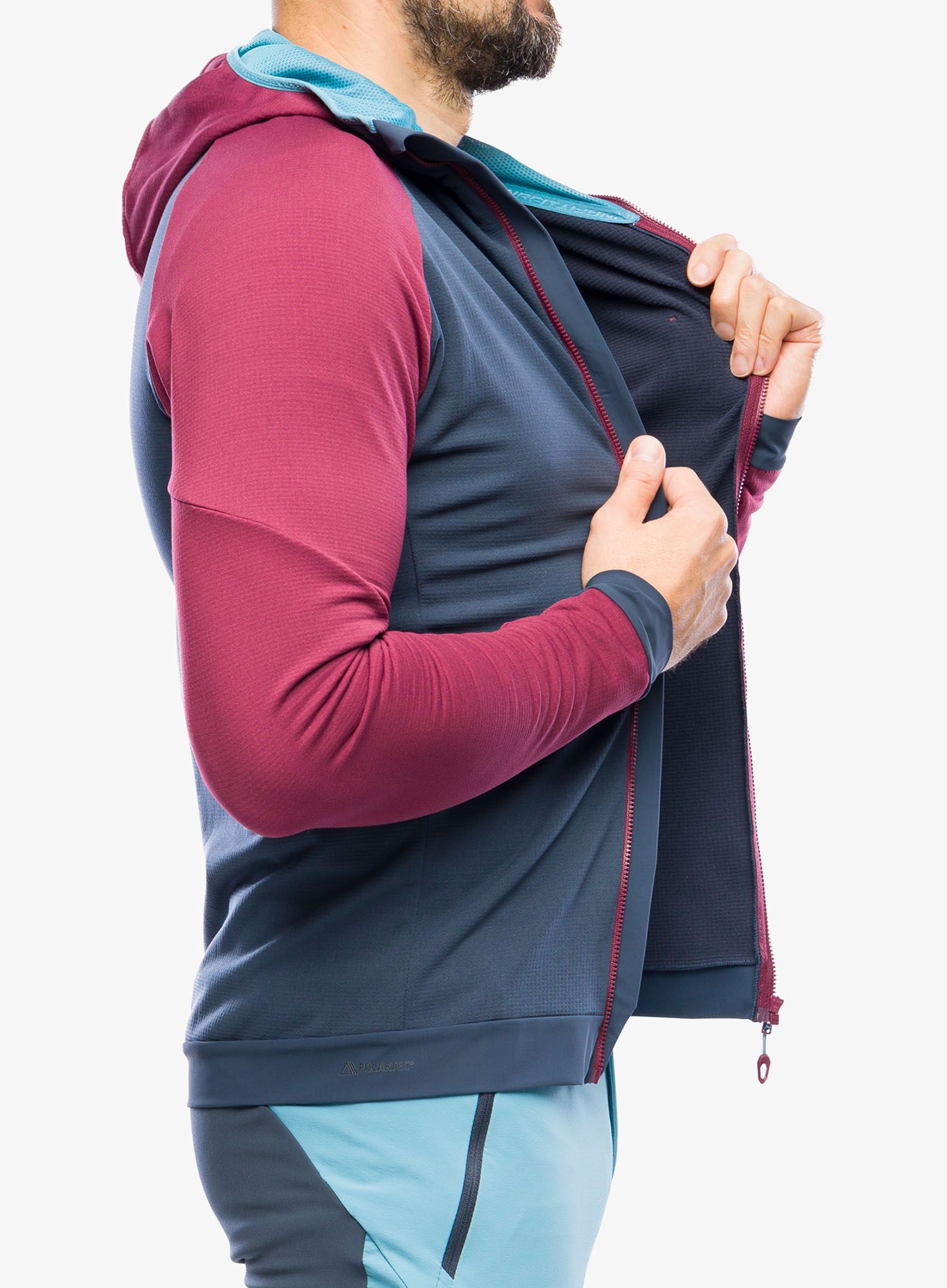 Mikina s kapucí Dynafit Radical Polartec Hooded Jacket - burgundy
