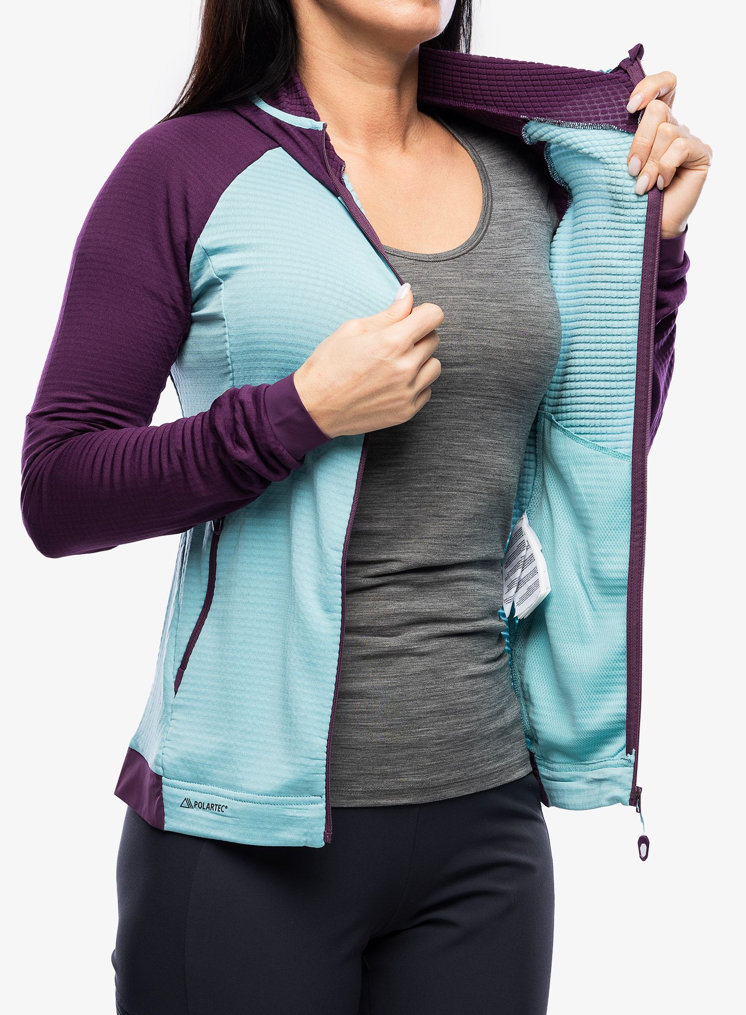 Dámská mikina s kapucí Dynafit Speed Polartec Hooded Jacket - royal purple