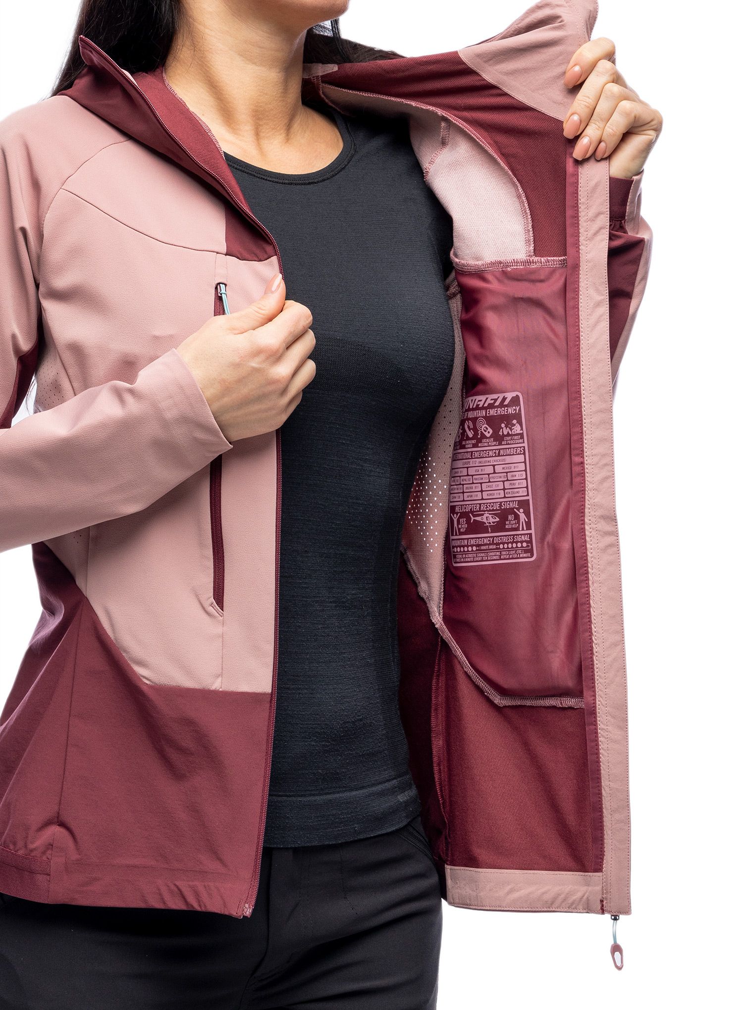 Damska bunda na skialpy Dynafit TLT Dynastretch Jacket - mokarosa