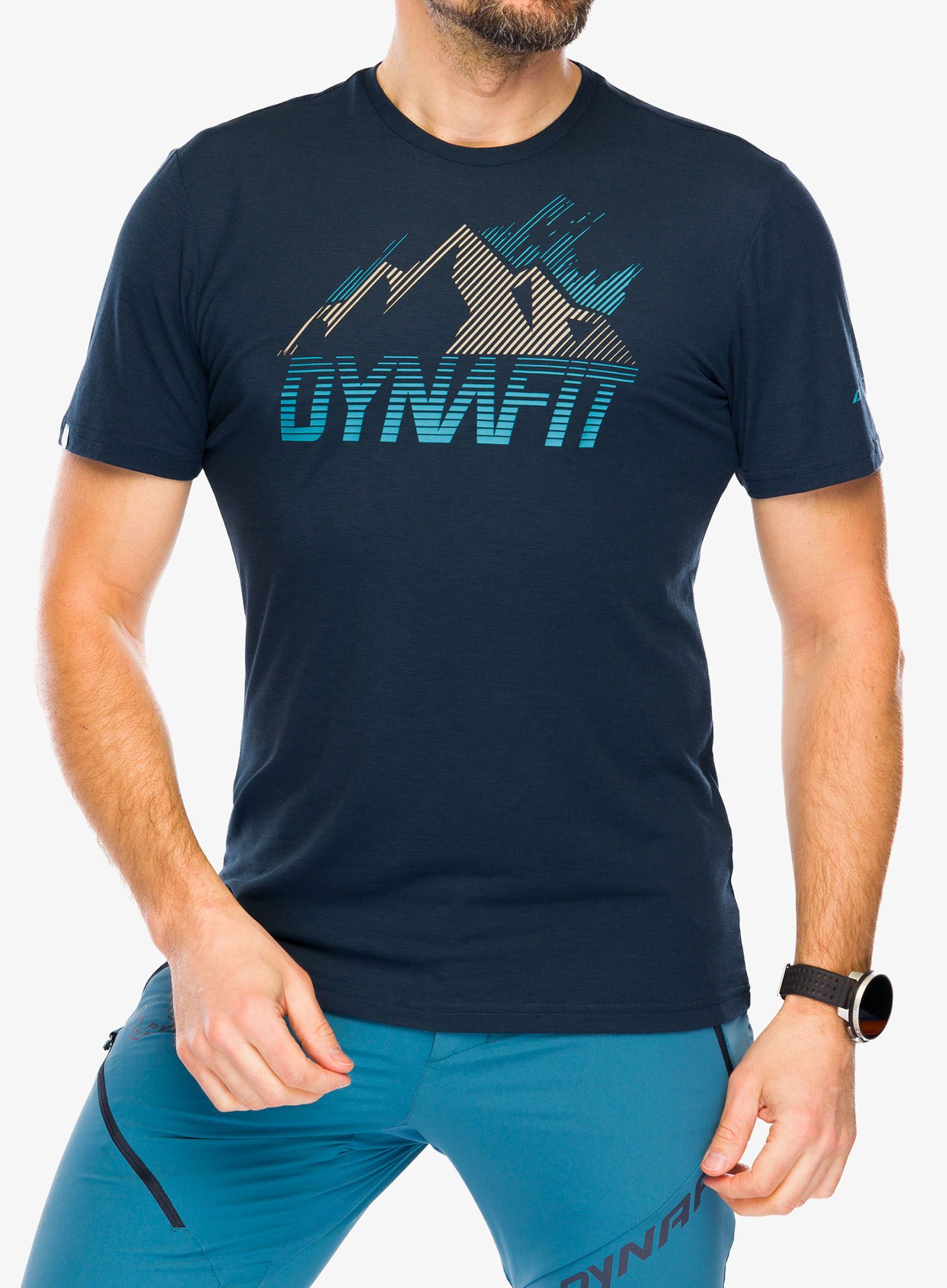Rychleschnoucí triko Dynafit Transalper Graphic S/S Tee - blueberry/blueberry