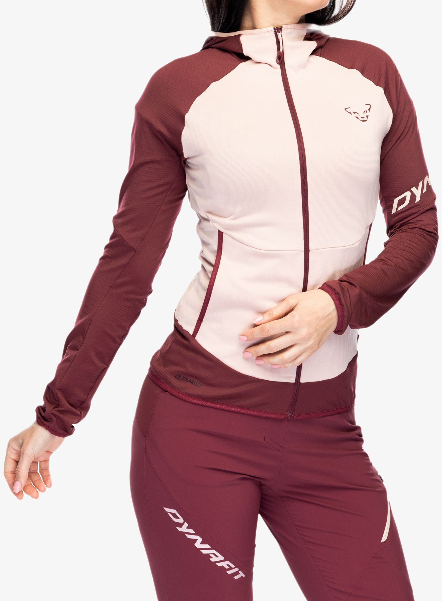 Dámská mikina s kapucí Dynafit Transalper Light PTC Hoody - burgundy