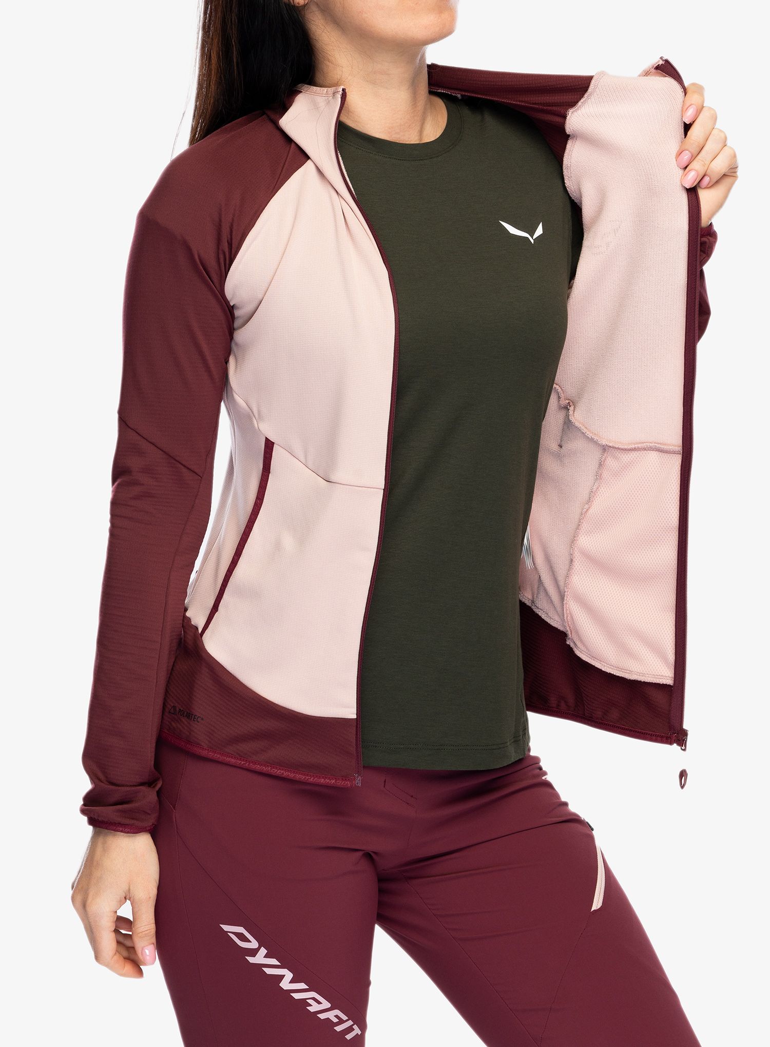 Dámská mikina s kapucí Dynafit Transalper Light PTC Hoody - burgundy