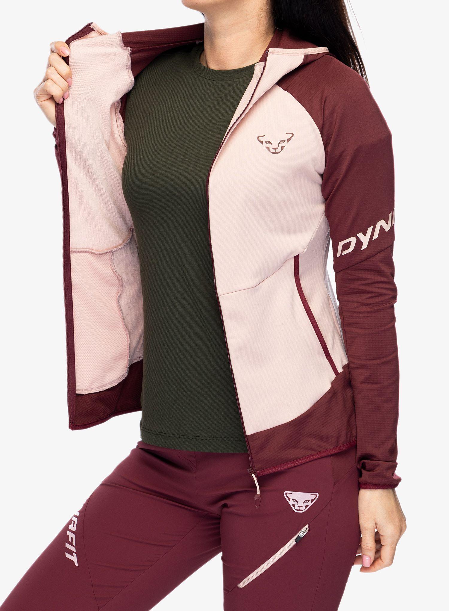 Dámská mikina s kapucí Dynafit Transalper Light PTC Hoody - burgundy