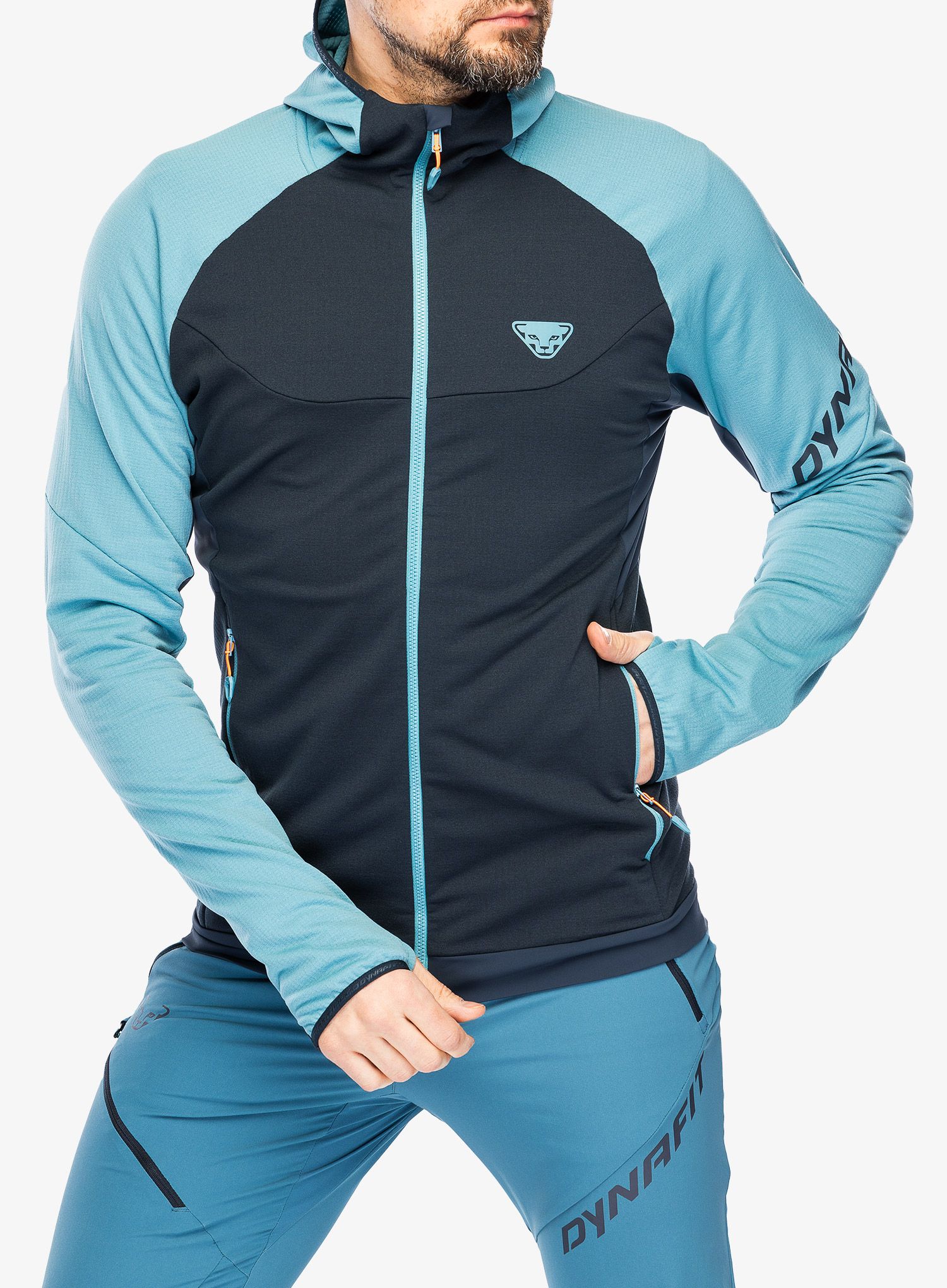 Fleece mikina Dynafit Transalper Ptc Hooded JKT  - storm blue
