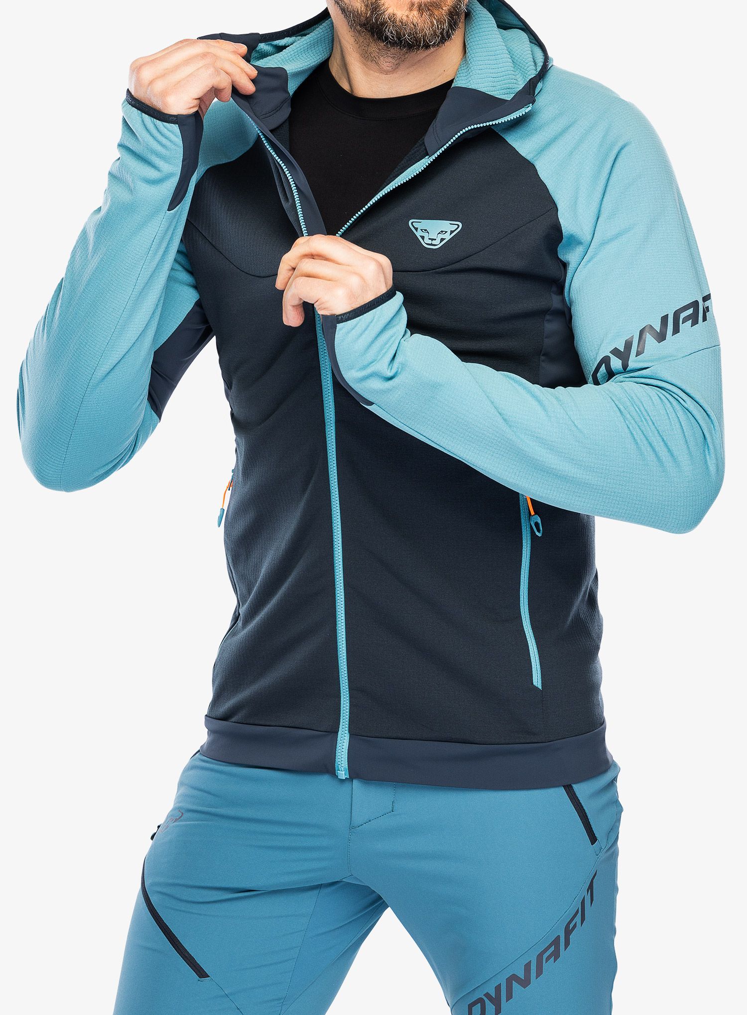 Fleece mikina Dynafit Transalper Ptc Hooded JKT  - storm blue