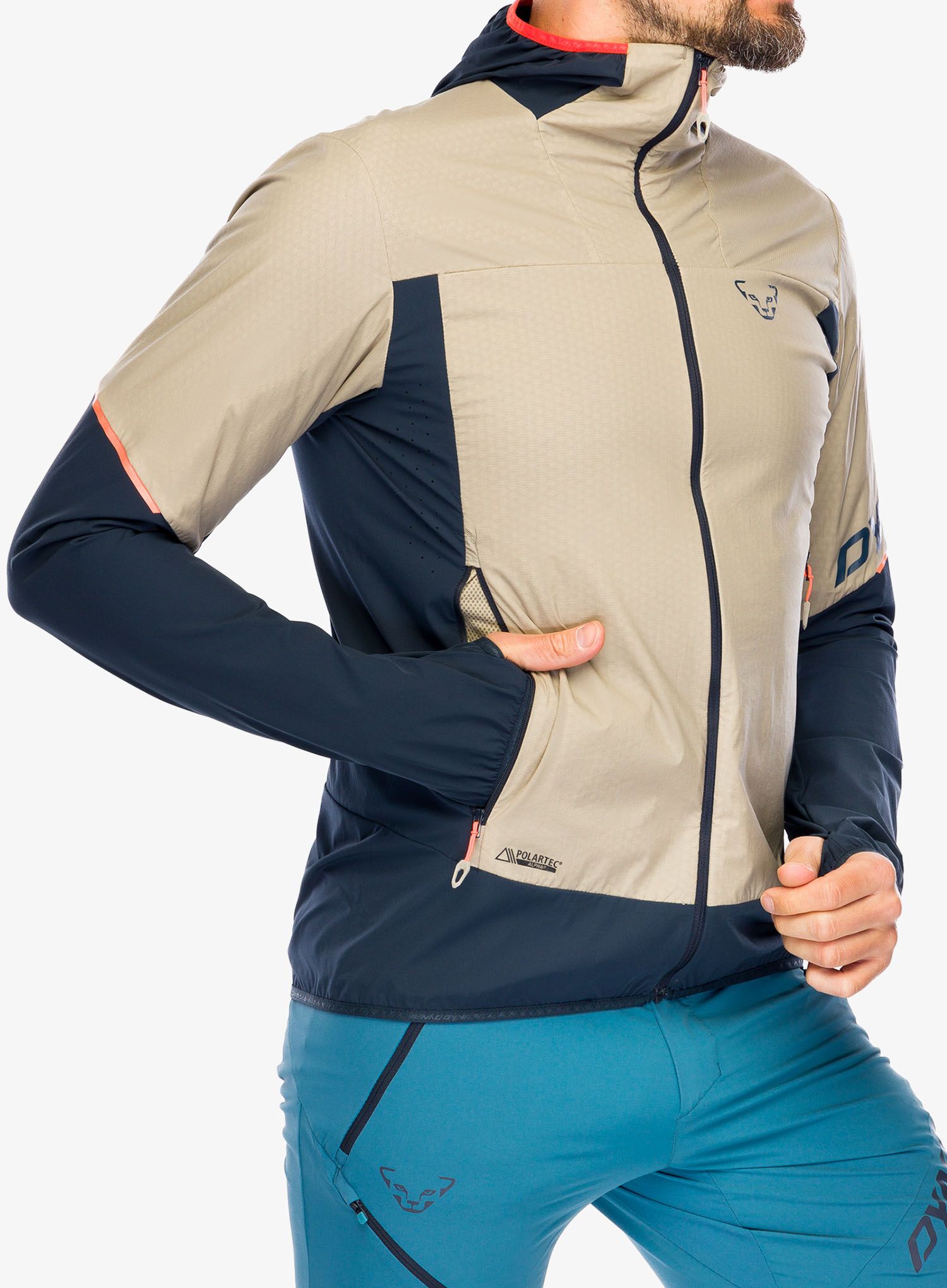 Fleecová bunda Dynafit Traverse Alpha Hooded JKT - rock khaki