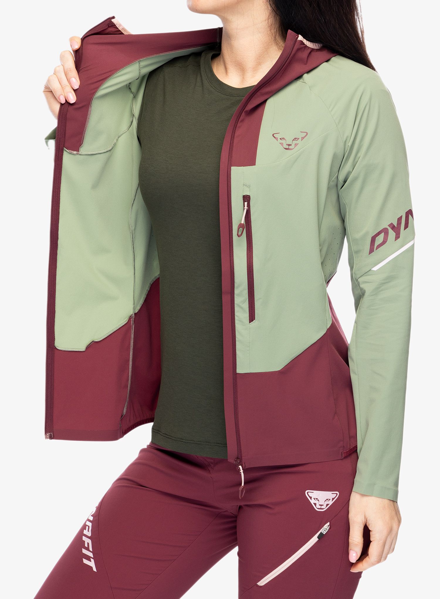 Softshellová bunda dámská Dynafit Traverse DST Jacket - sage