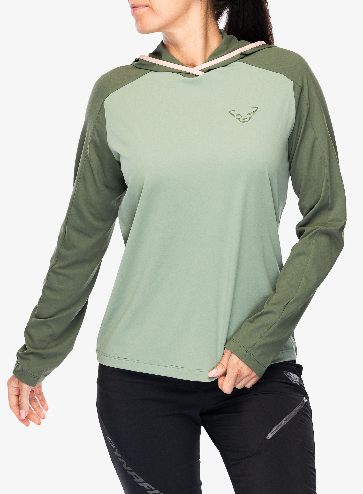 Dámská mikina s kapucí Dynafit Traverse Sun Hoody - thyme