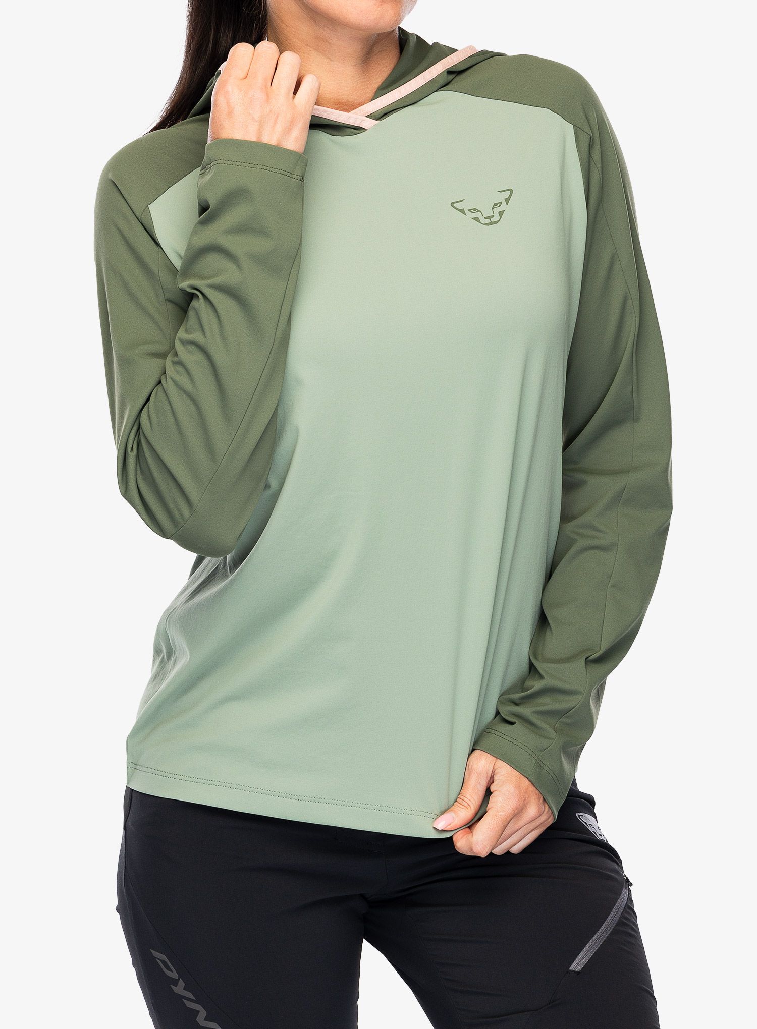Dámská mikina s kapucí Dynafit Traverse Sun Hoody - thyme