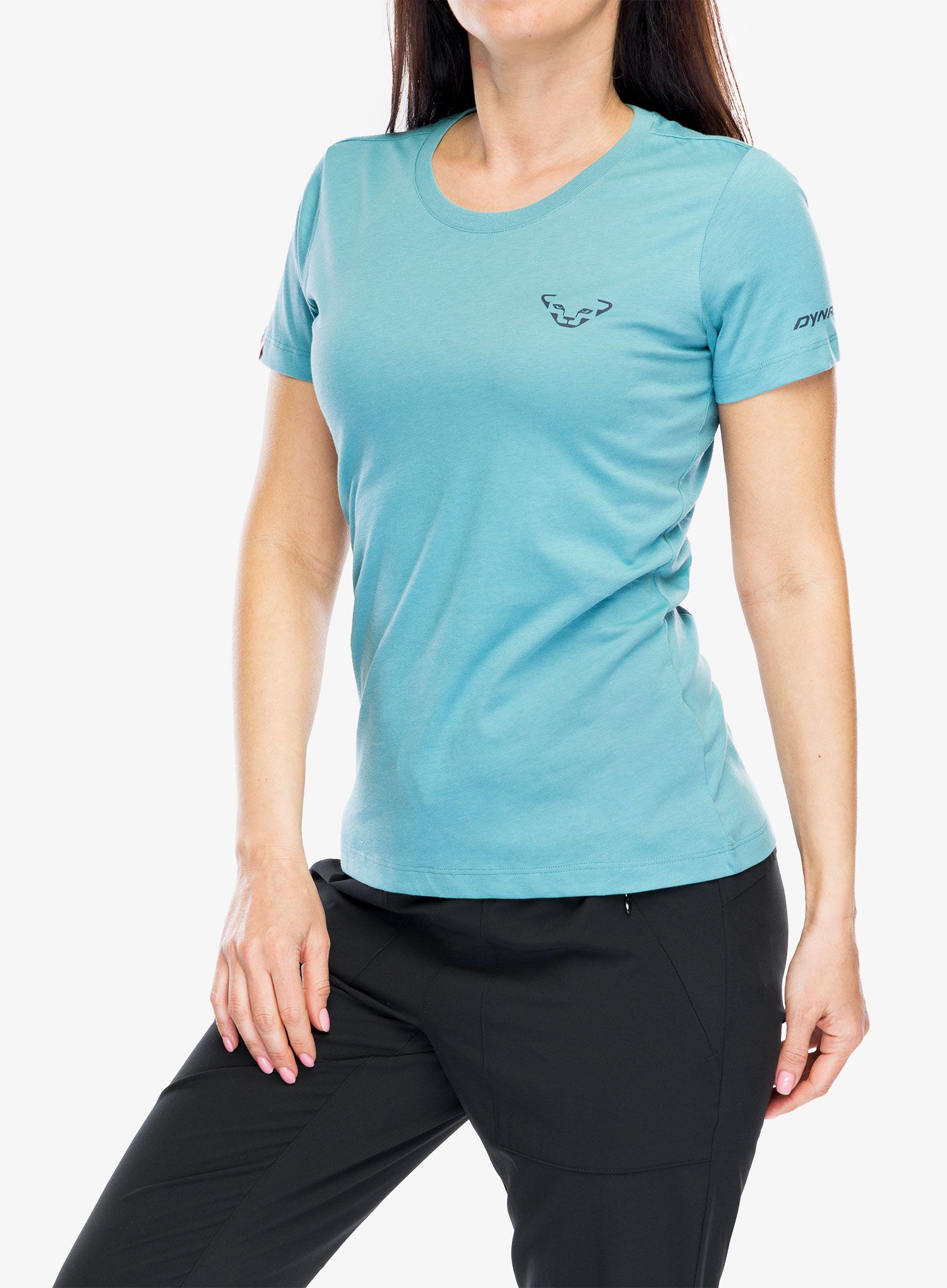 Dámské tričko s potiskem Dynafit X T.Menapace T-Shirt - brittany blue/mountain goddes