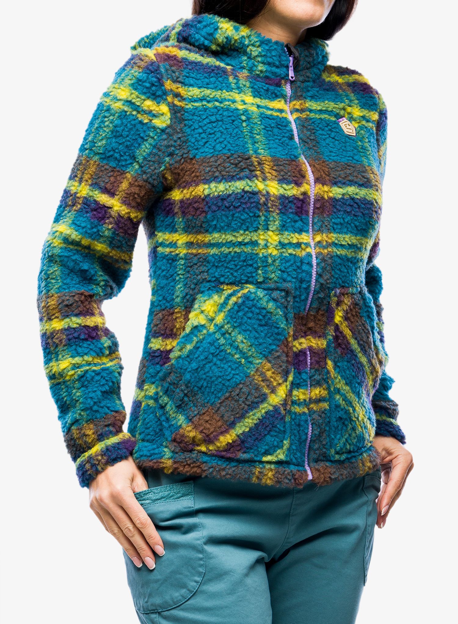 Fleecová mikina dámská E9 Anais - green tartan