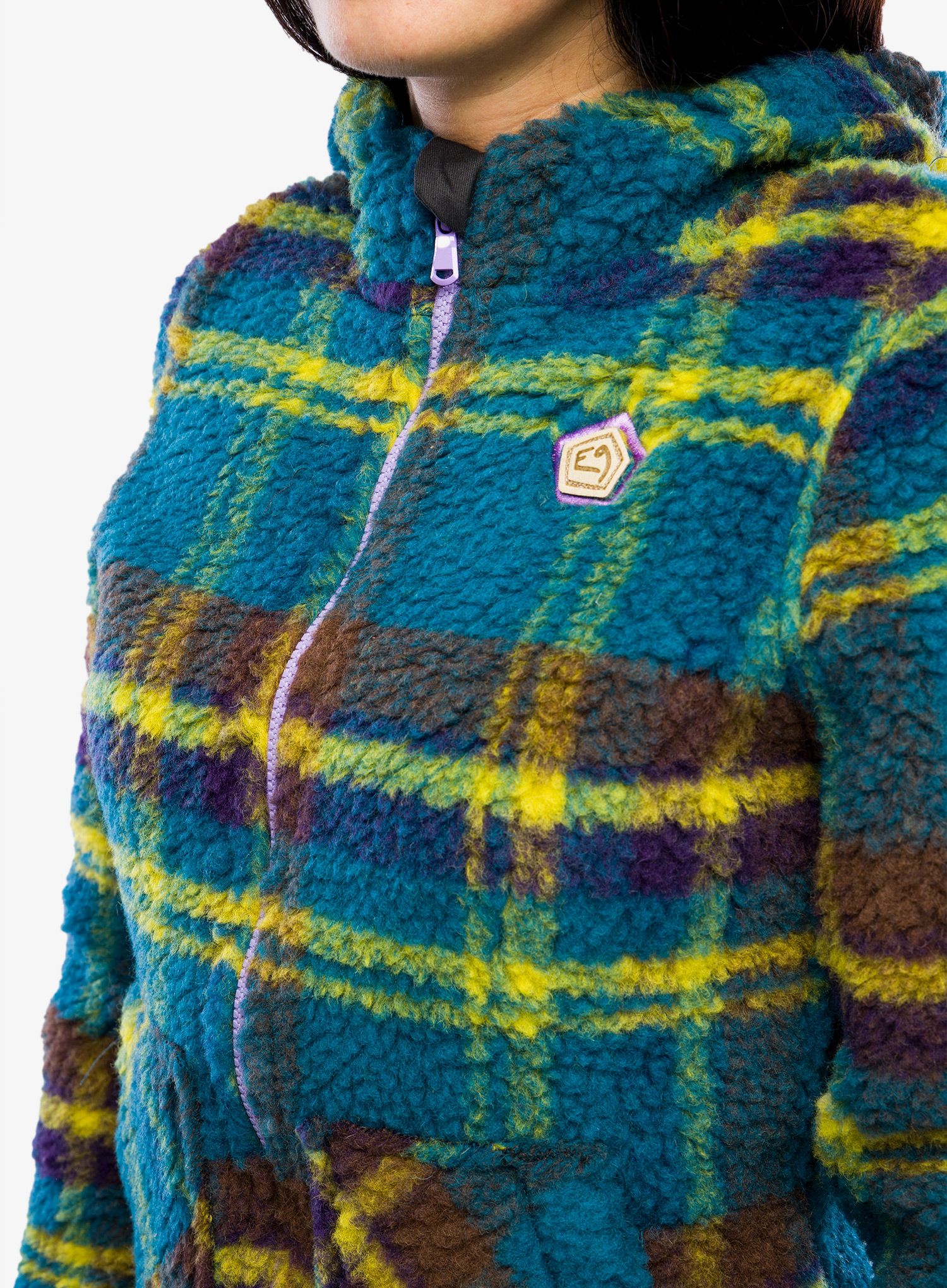 Fleecová mikina dámská E9 Anais - green tartan