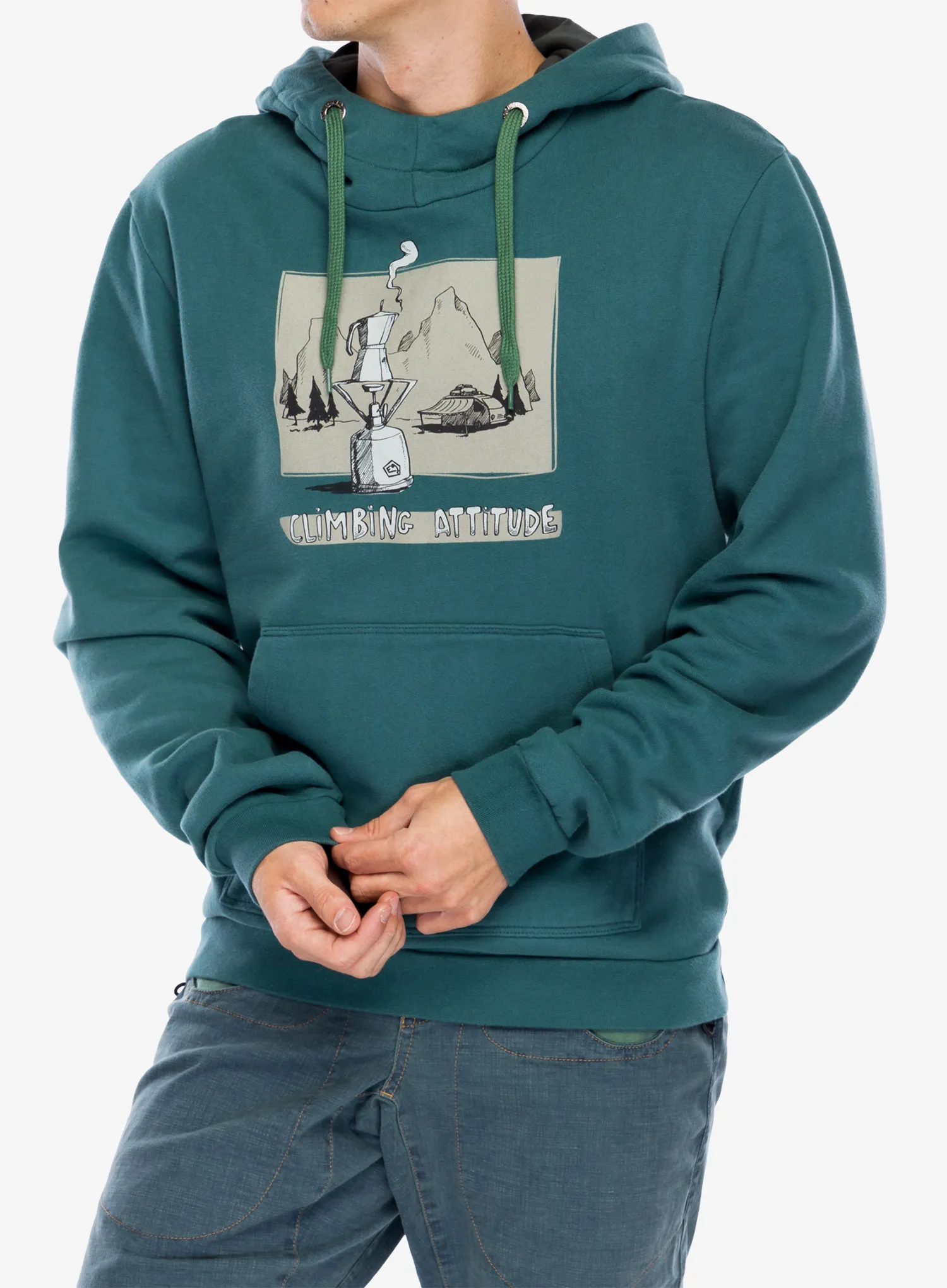Mikina s kapucí E9 Hood - green/lake