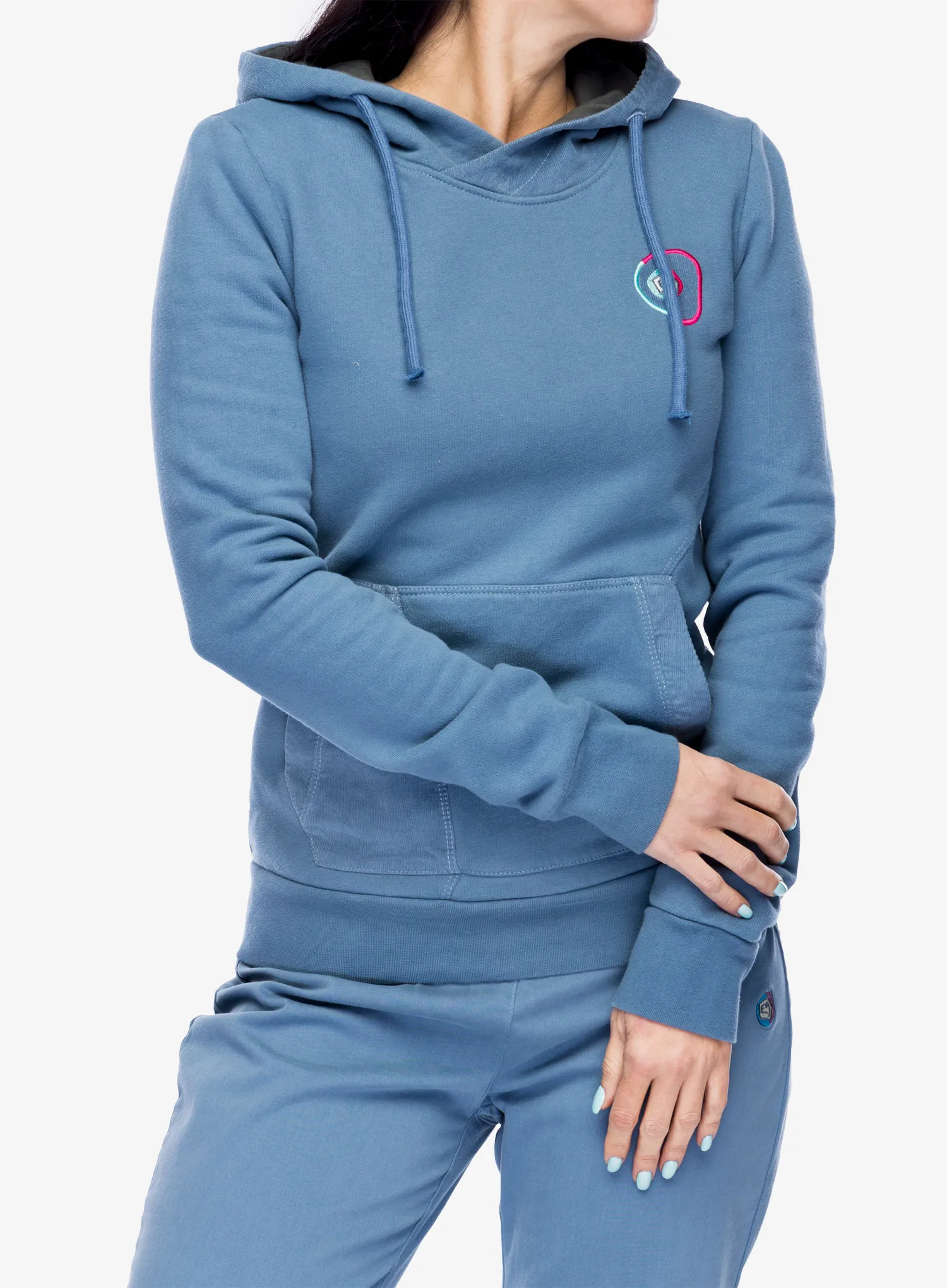 Mikina s kapucí E9 Sula - steel/blue