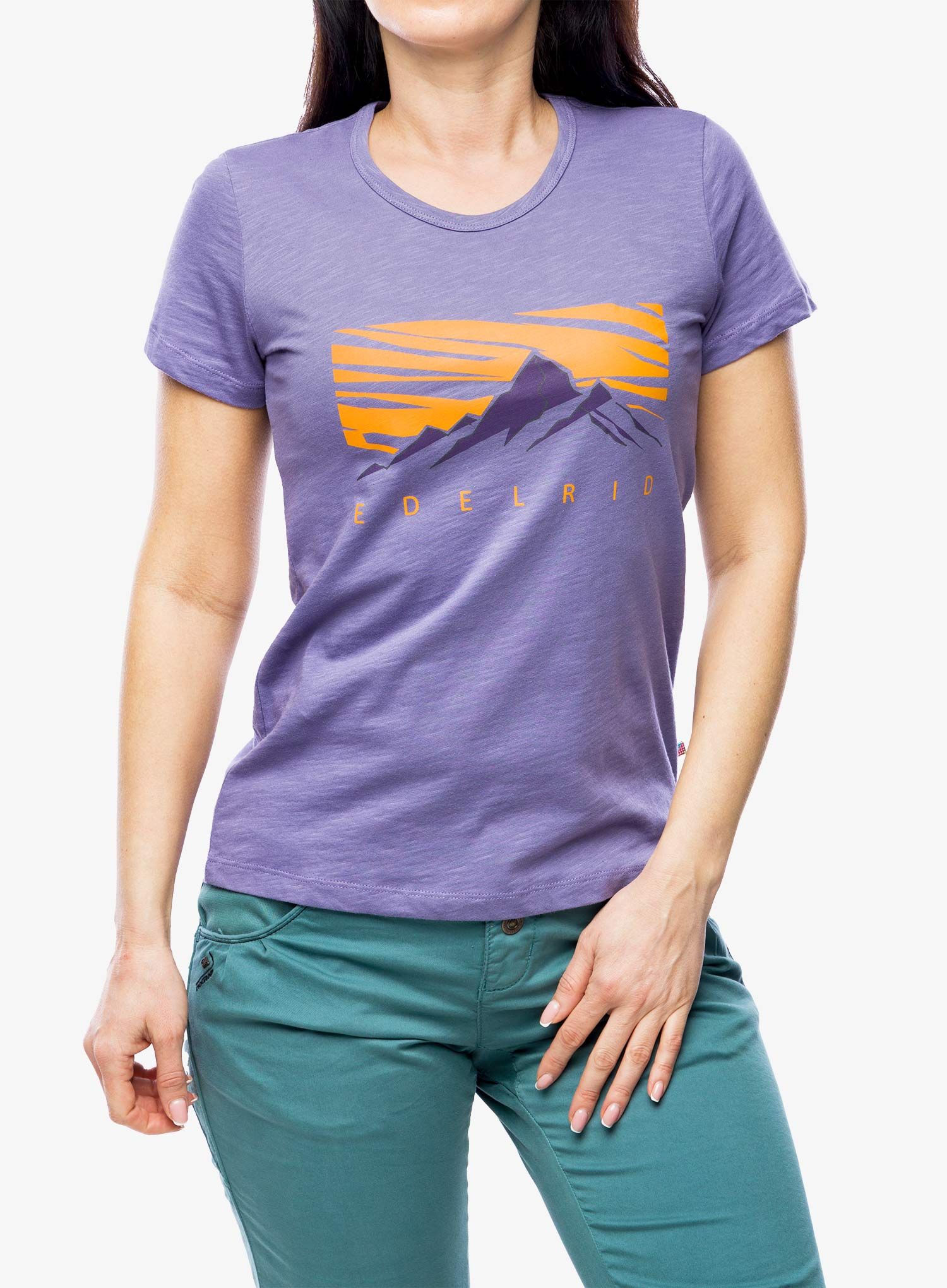 Dámské tričko s potiskem Edelrid Highball Wo T-Shirt V - lilac