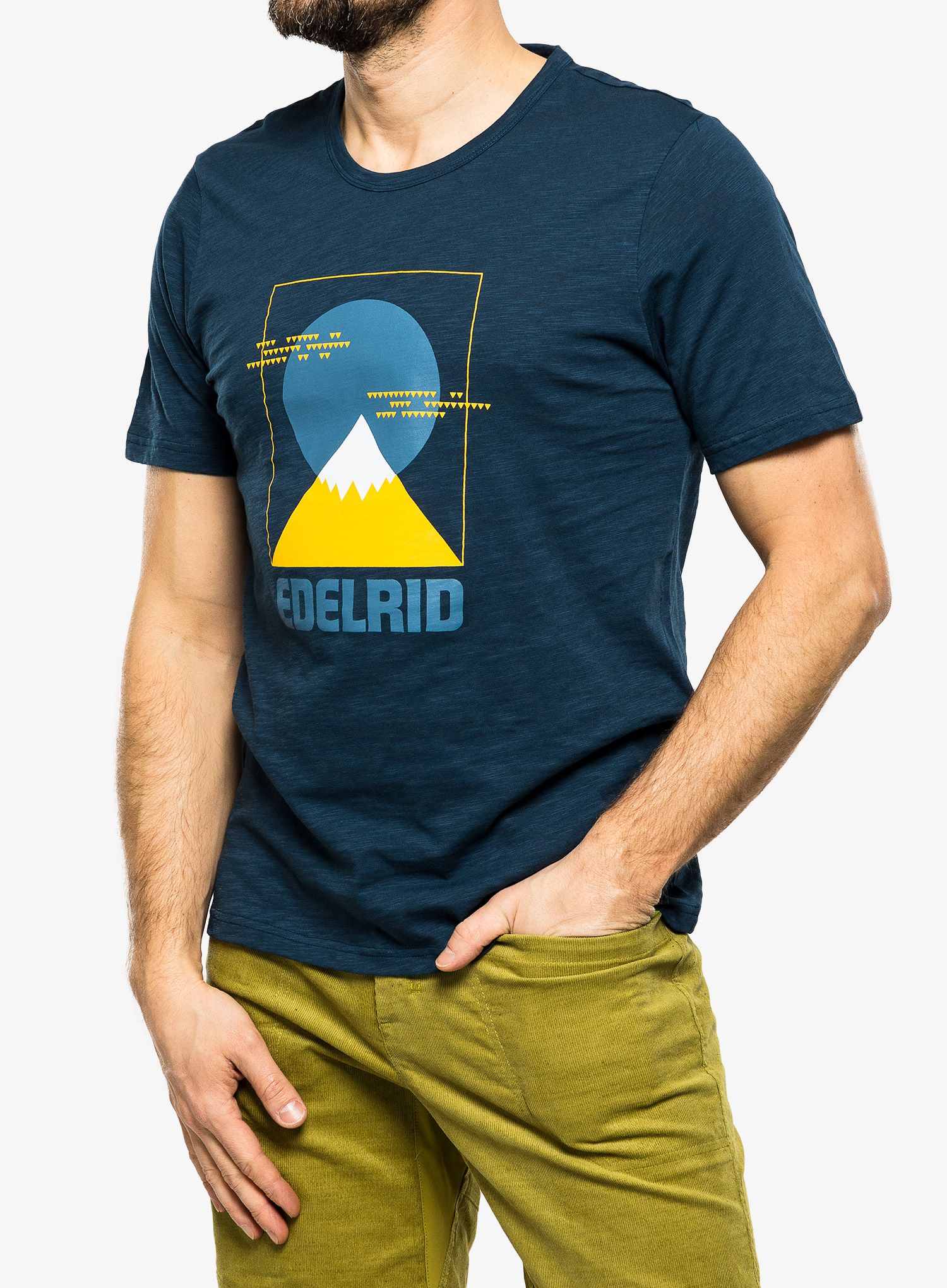 Bavlněné tričko pánské Edelrid Me Highball T-Shirt IV - blueberry