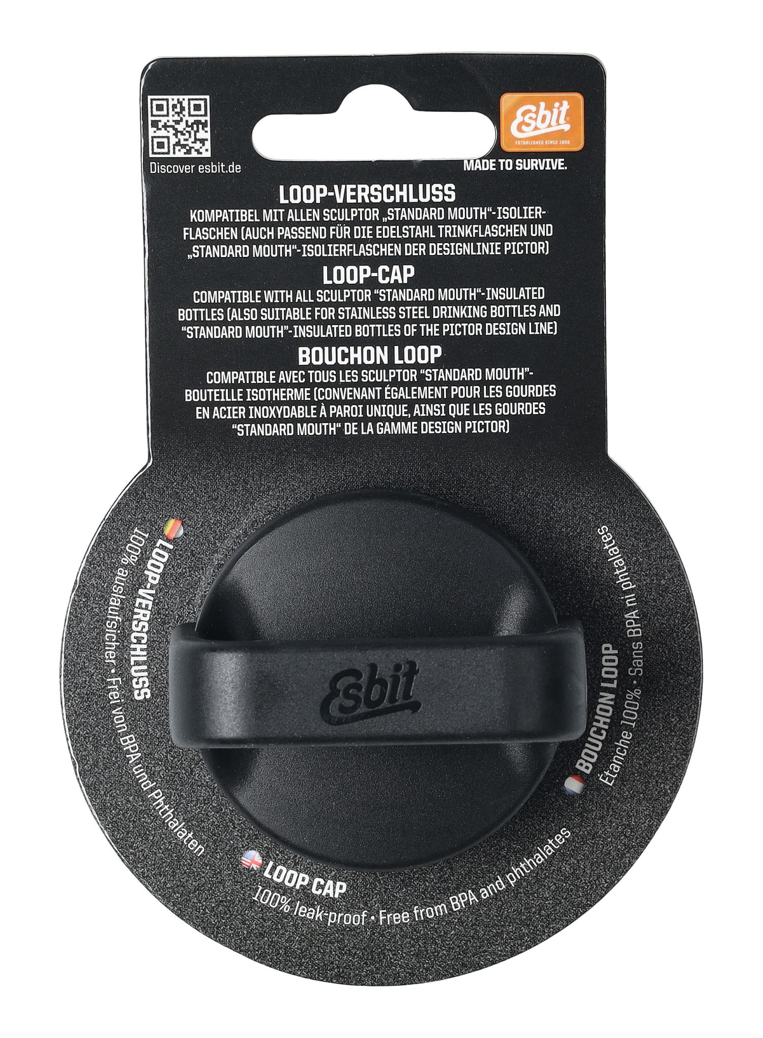 Zátka na láhev Esbit Sculptor Stopper - black