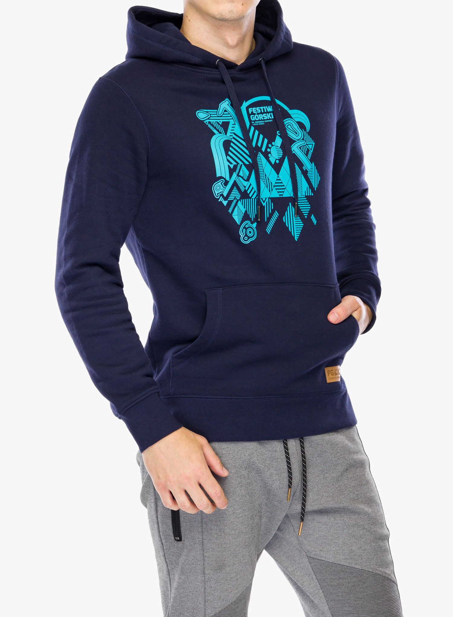 Mikina s kapucí .29 Festiwal Górski 2024 Lądek-Zdrój - navy/turquoise