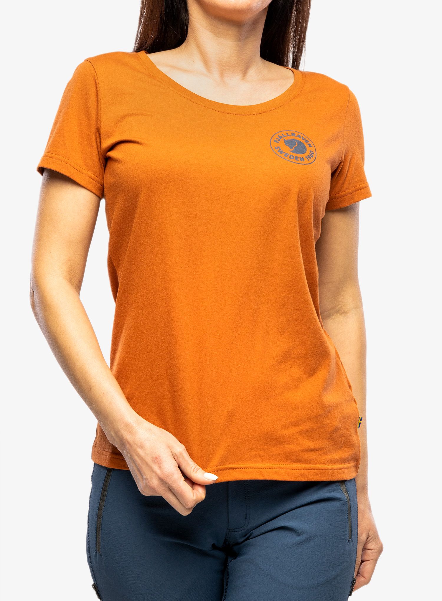 Bavlněné tričko dámské Fjallraven 1960 Logo T-shirt - terracotta brown