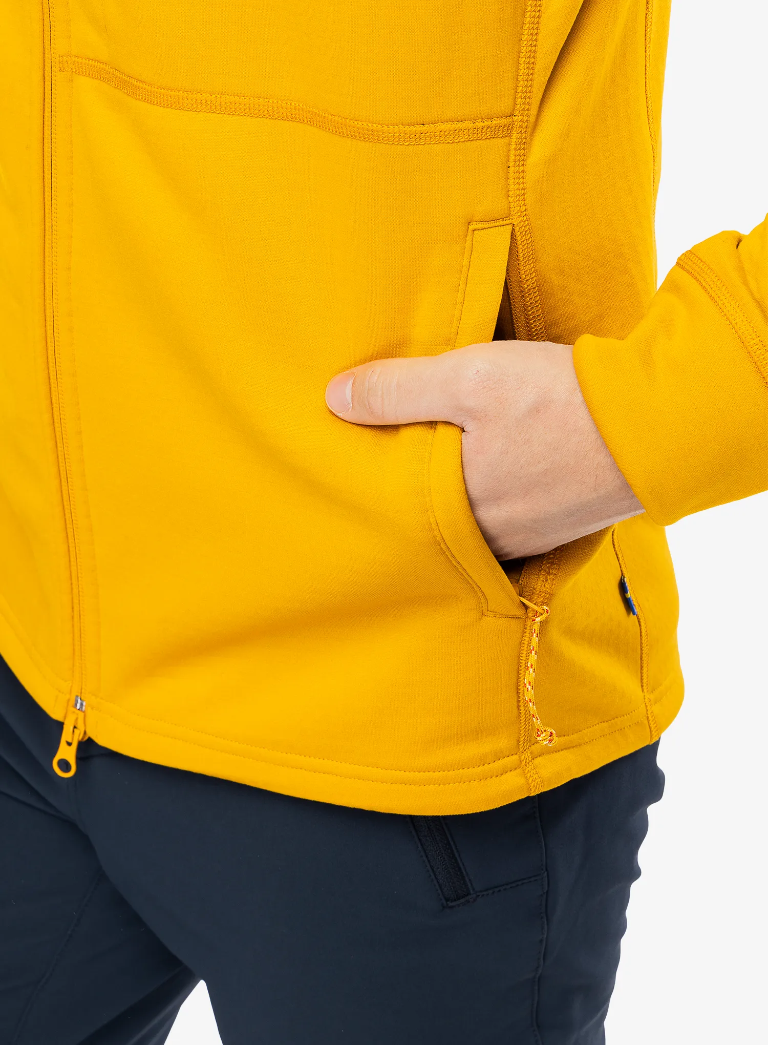 Fleecová mikina Fjallraven Abisko Grid Fleece Hoodie - mustard yellow