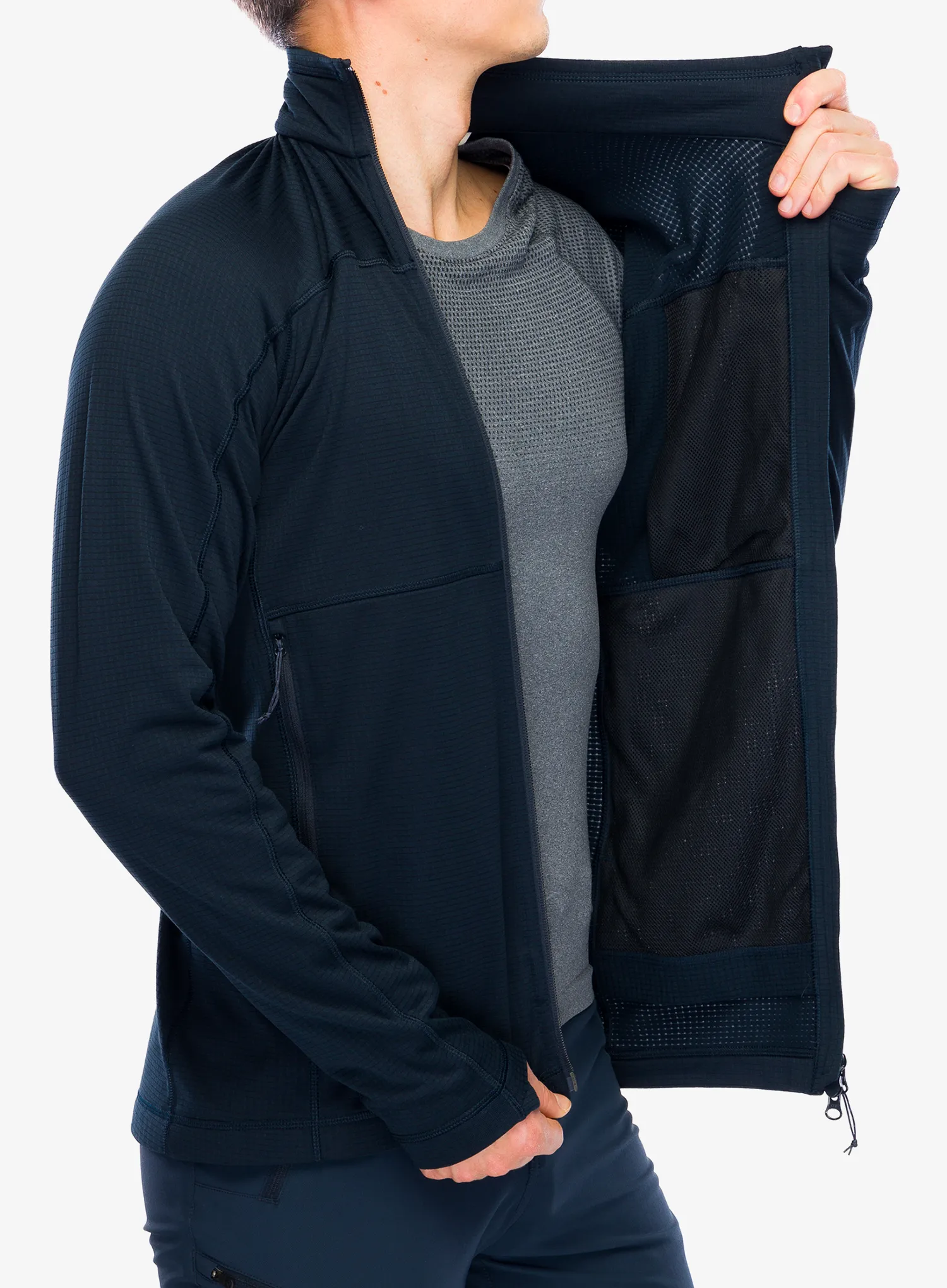 Rozepínací mikina Fjallraven Abisko Lite Fleece Jacket - dark navy