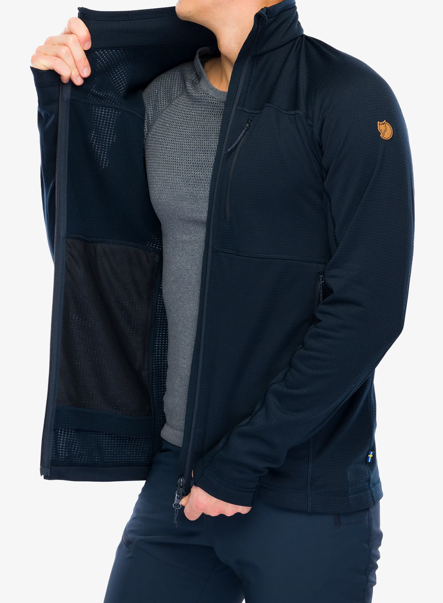 Rozepínací mikina Fjallraven Abisko Lite Fleece Jacket - dark navy