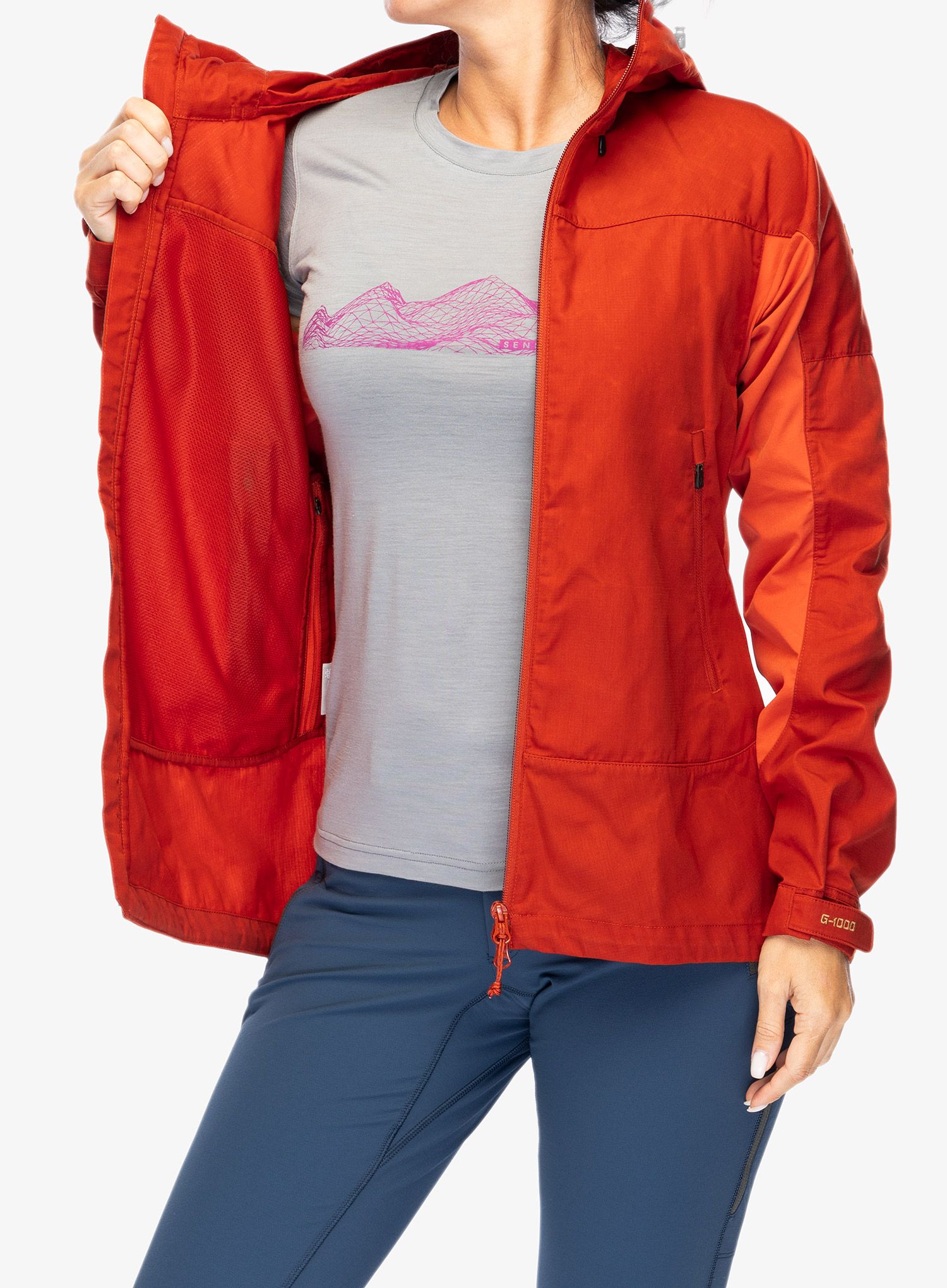Dámská bunda Fjallraven Abisko Lite Trekking - red/rowan