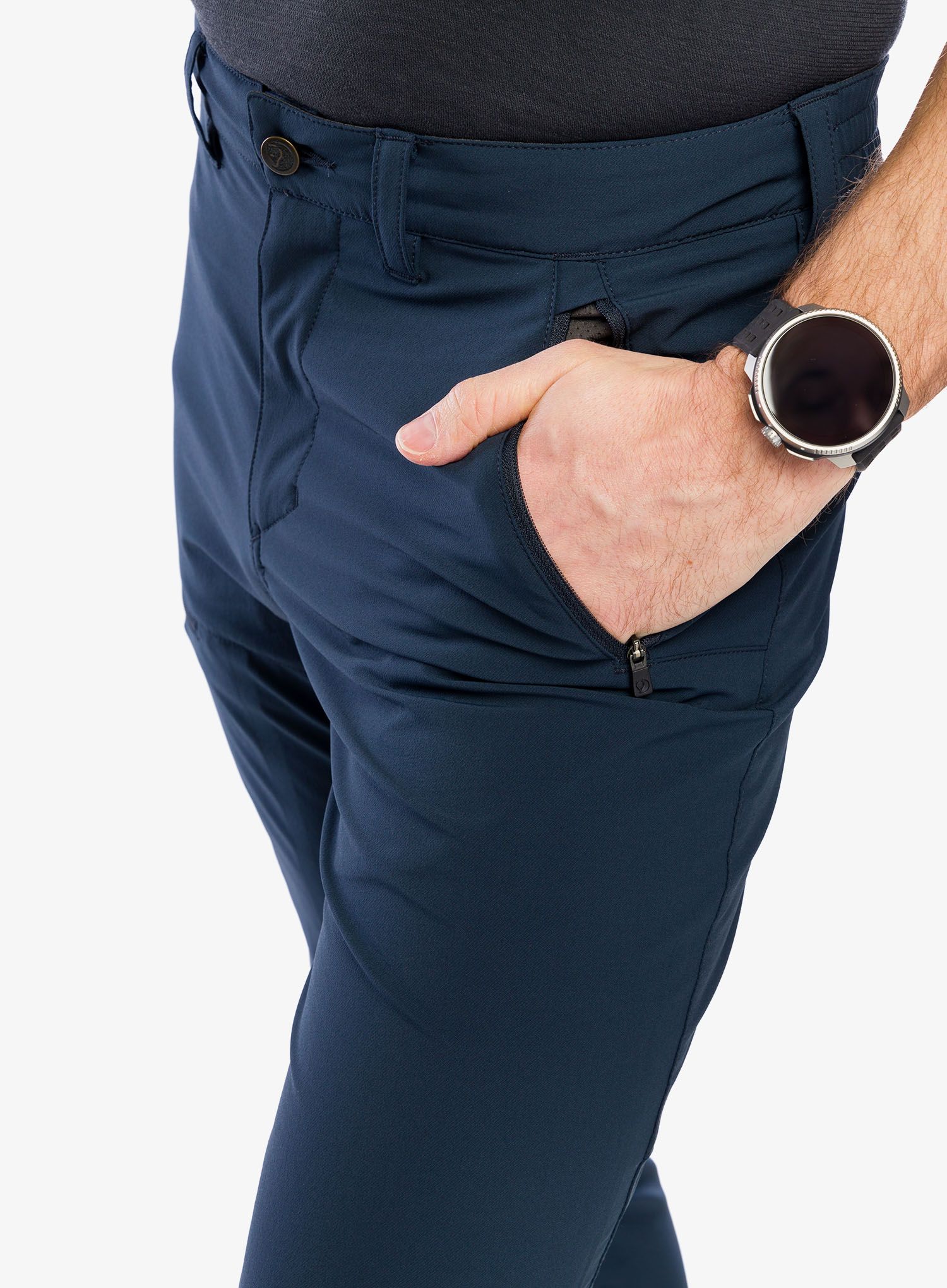 Trekové kalhoty Fjallraven Abisko Trail Stretch Trousers - dark navy