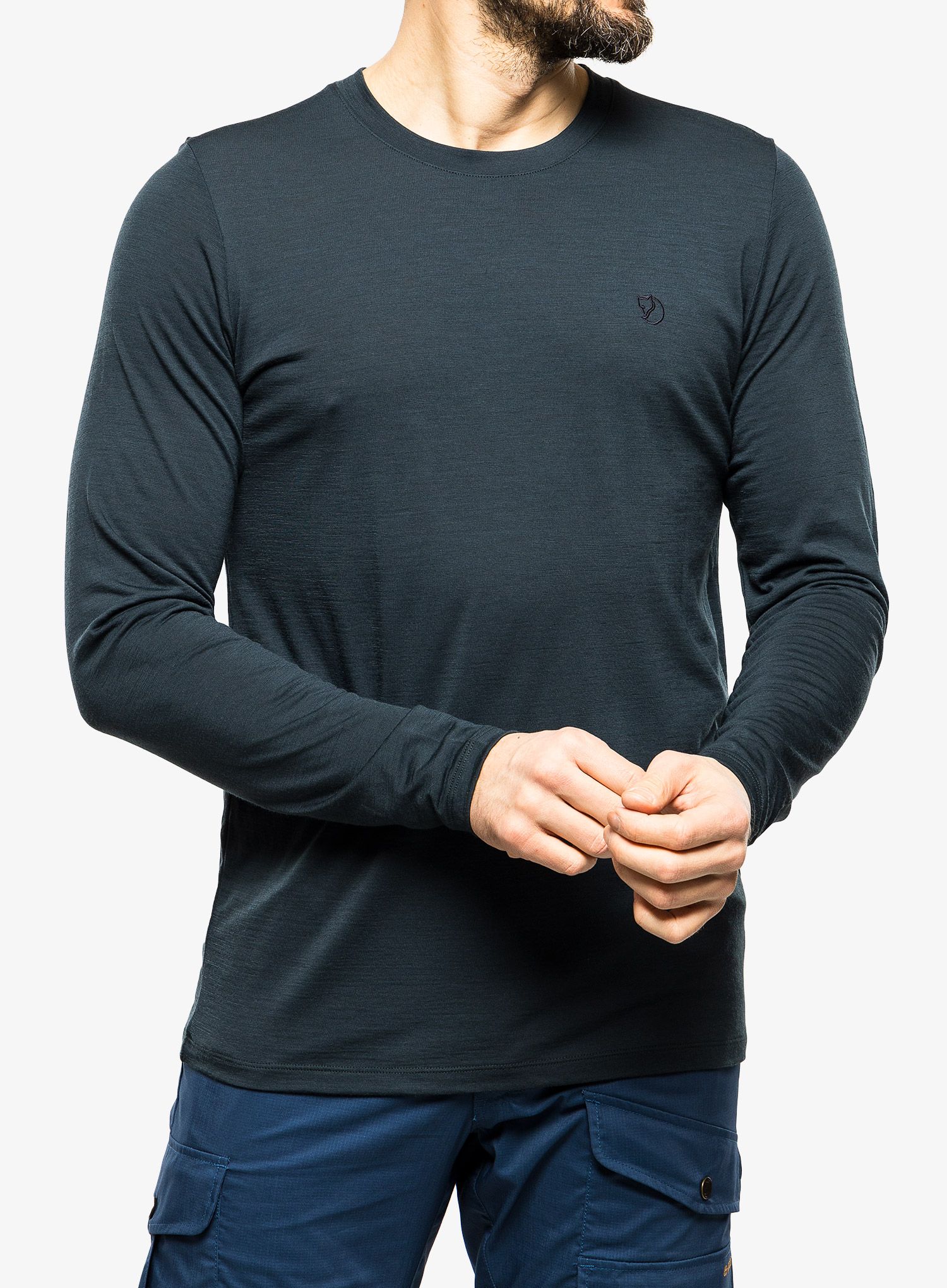 Mikina Fjallraven Abisko Wool LS - dark navy