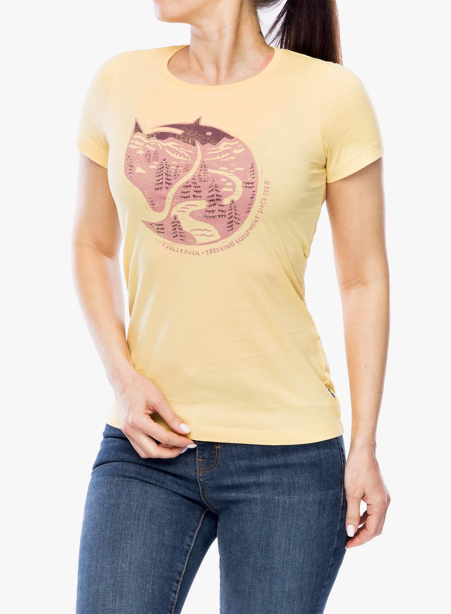 Dámské tričko Fjallraven Arctic Fox Print T-shirt - mais yellow