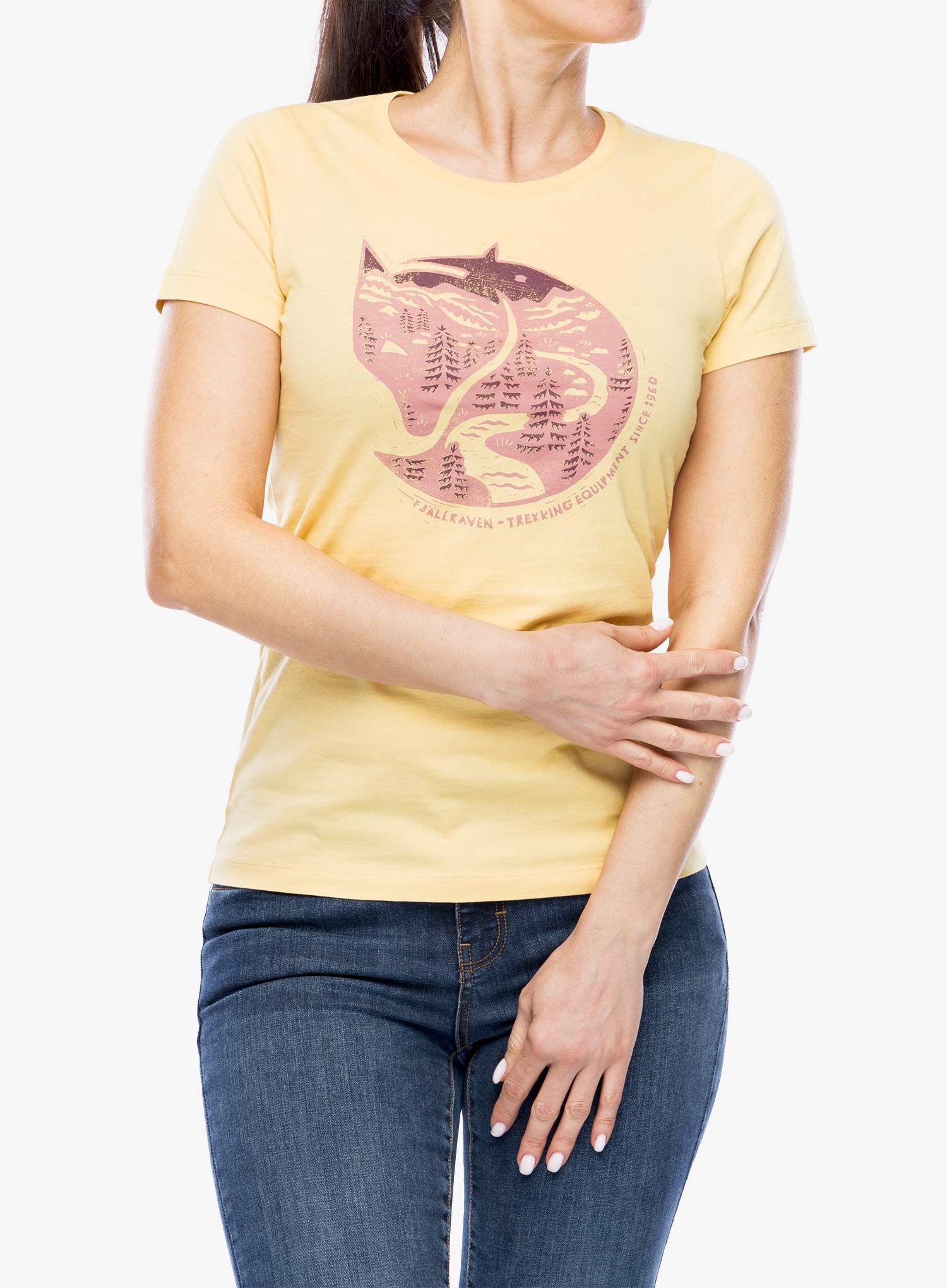Dámské tričko Fjallraven Arctic Fox Print T-shirt - mais yellow