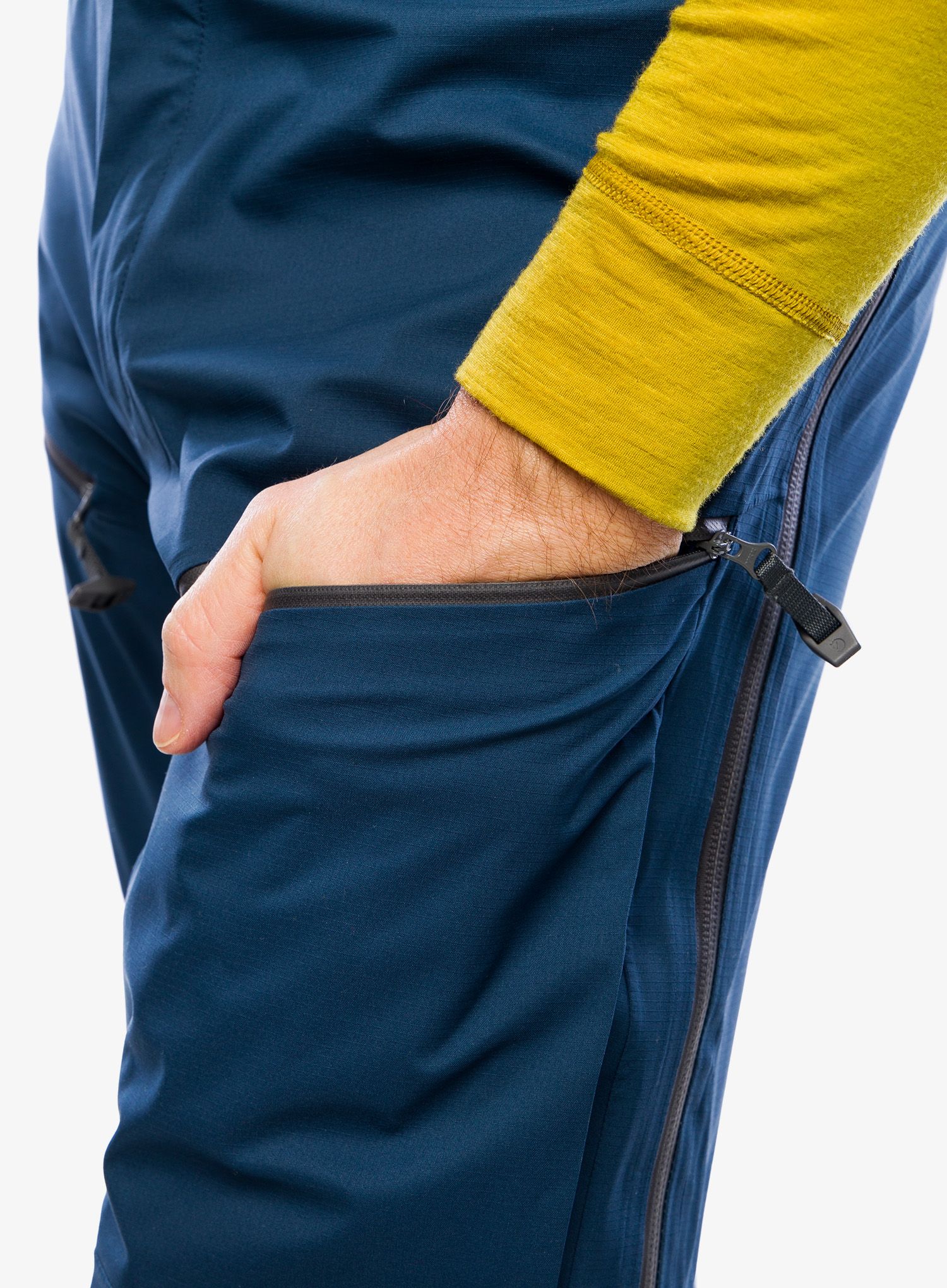 Kalhoty Fjallraven Bergtagen Eco-Shell Trousers - mountain blue