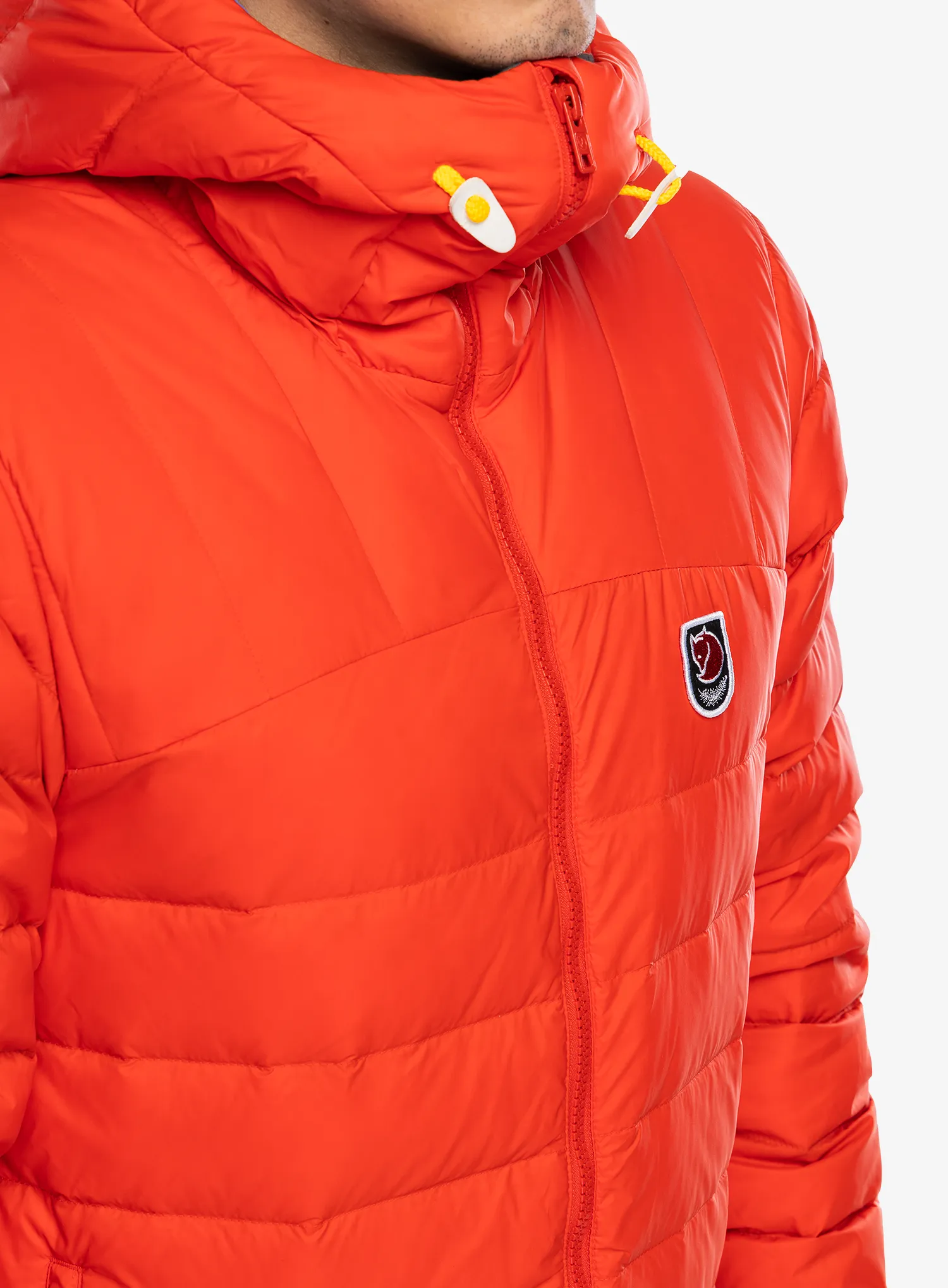 Péřová bunda Fjallraven Expedition Pack Down Hoodie - flame orange/un blue