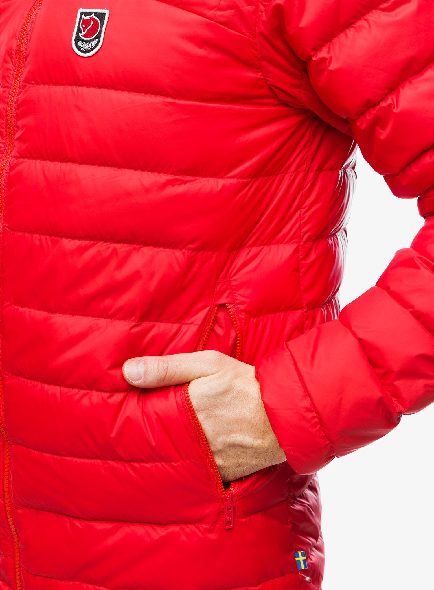 Péřová bunda Fjallraven Expedition Pack Down Hoodie - t.red