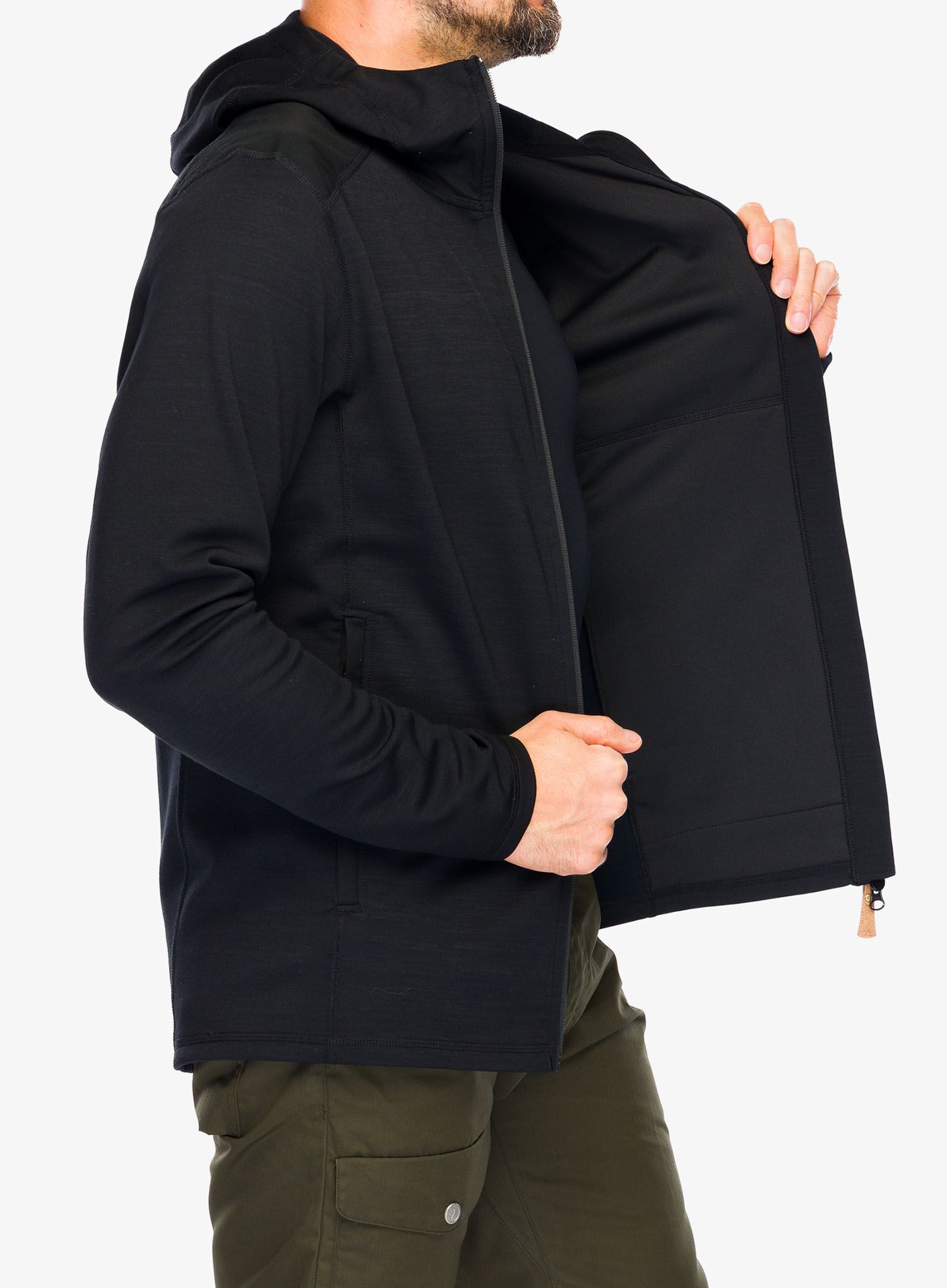 Bunda Fjallraven Keb Fleece Hoodie - black