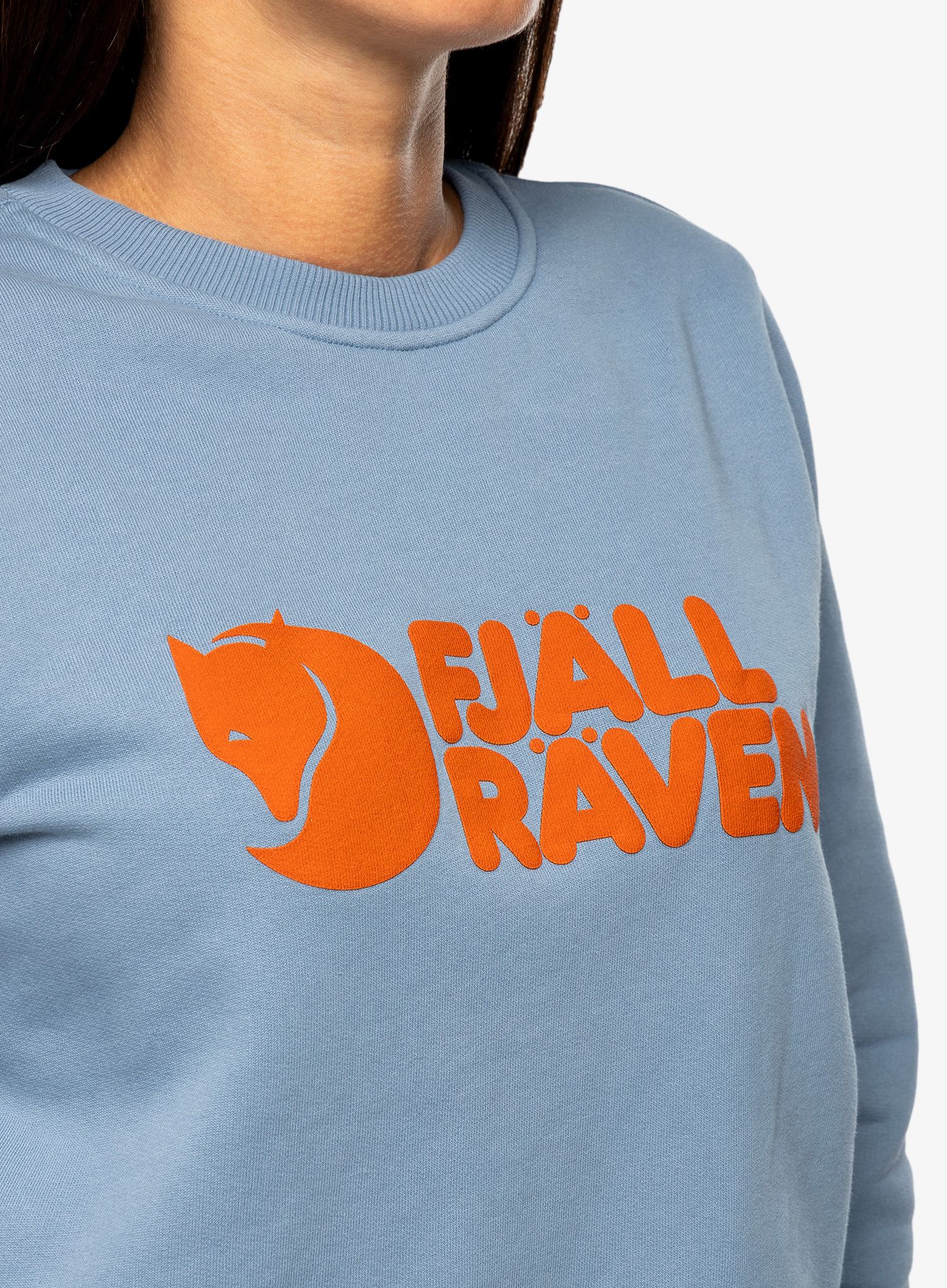 Dámská mikina Fjallraven Logo Sweater - dawn blue/terracotta brown