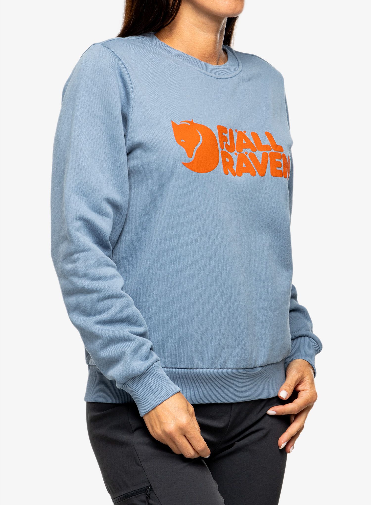 Dámská mikina Fjallraven Logo Sweater - dawn blue/terracotta brown
