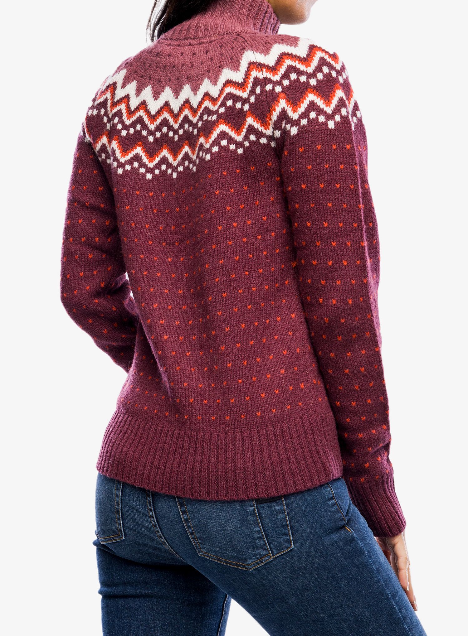 Dámský svetr Fjallraven Ovik Knit Cardigan - dark garnet