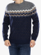 Svetr Fjallraven Ovik Knit Sweater - dark navy/navy