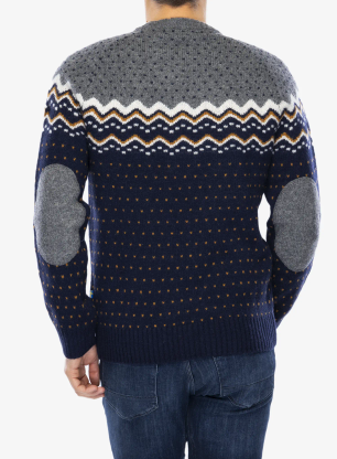 Svetr Fjallraven Ovik Knit Sweater - dark navy/navy