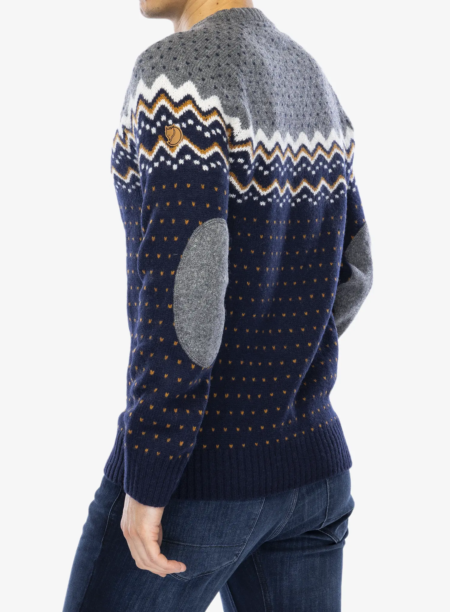 Svetr Fjallraven Ovik Knit Sweater - dark navy/navy