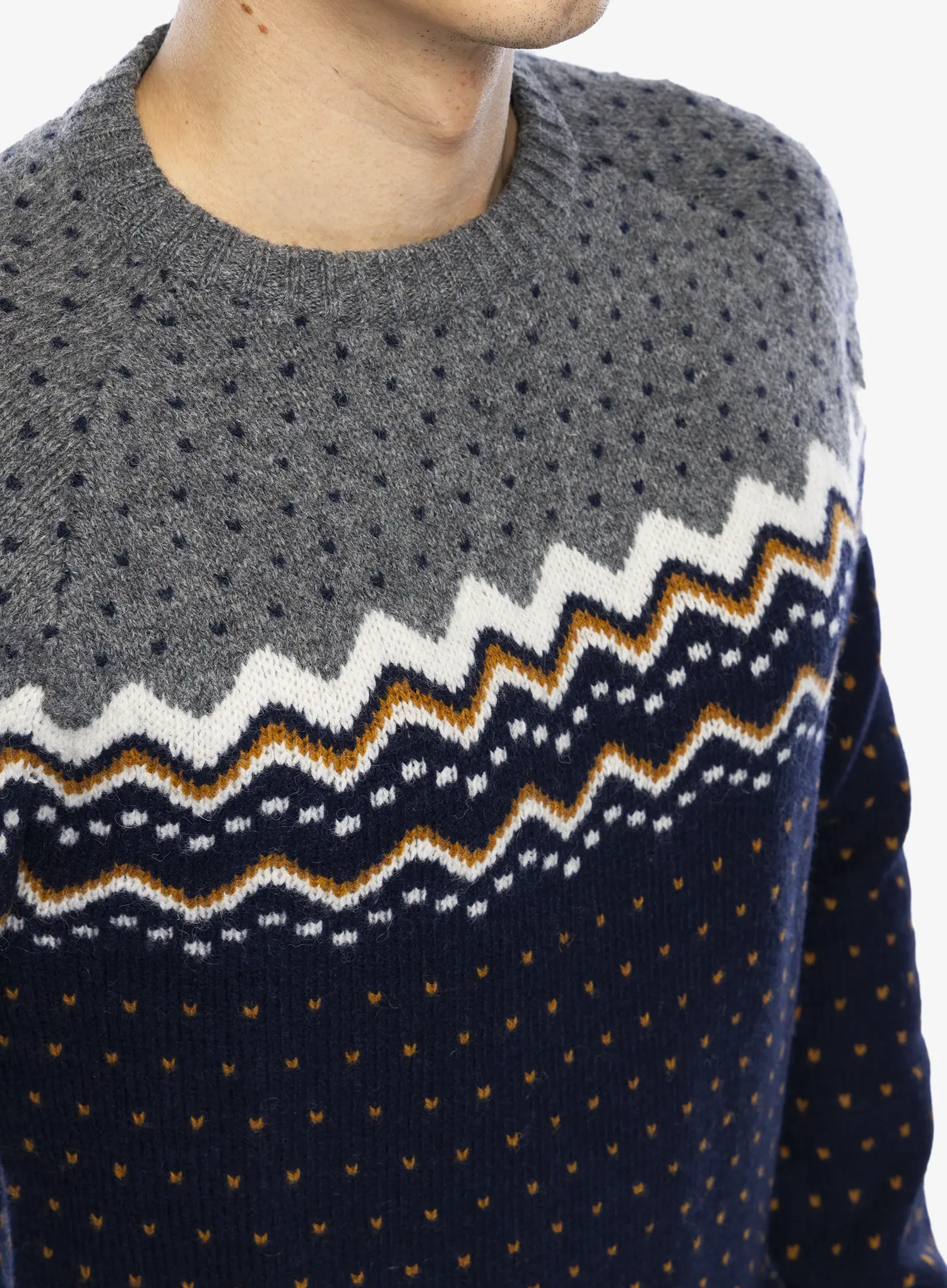 Svetr Fjallraven Ovik Knit Sweater - dark navy/navy