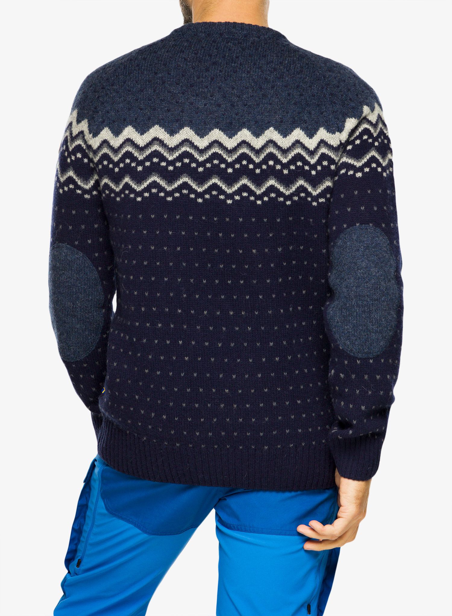 Svetr Fjallraven Ovik Knit Sweater - dark navy/mountain blue