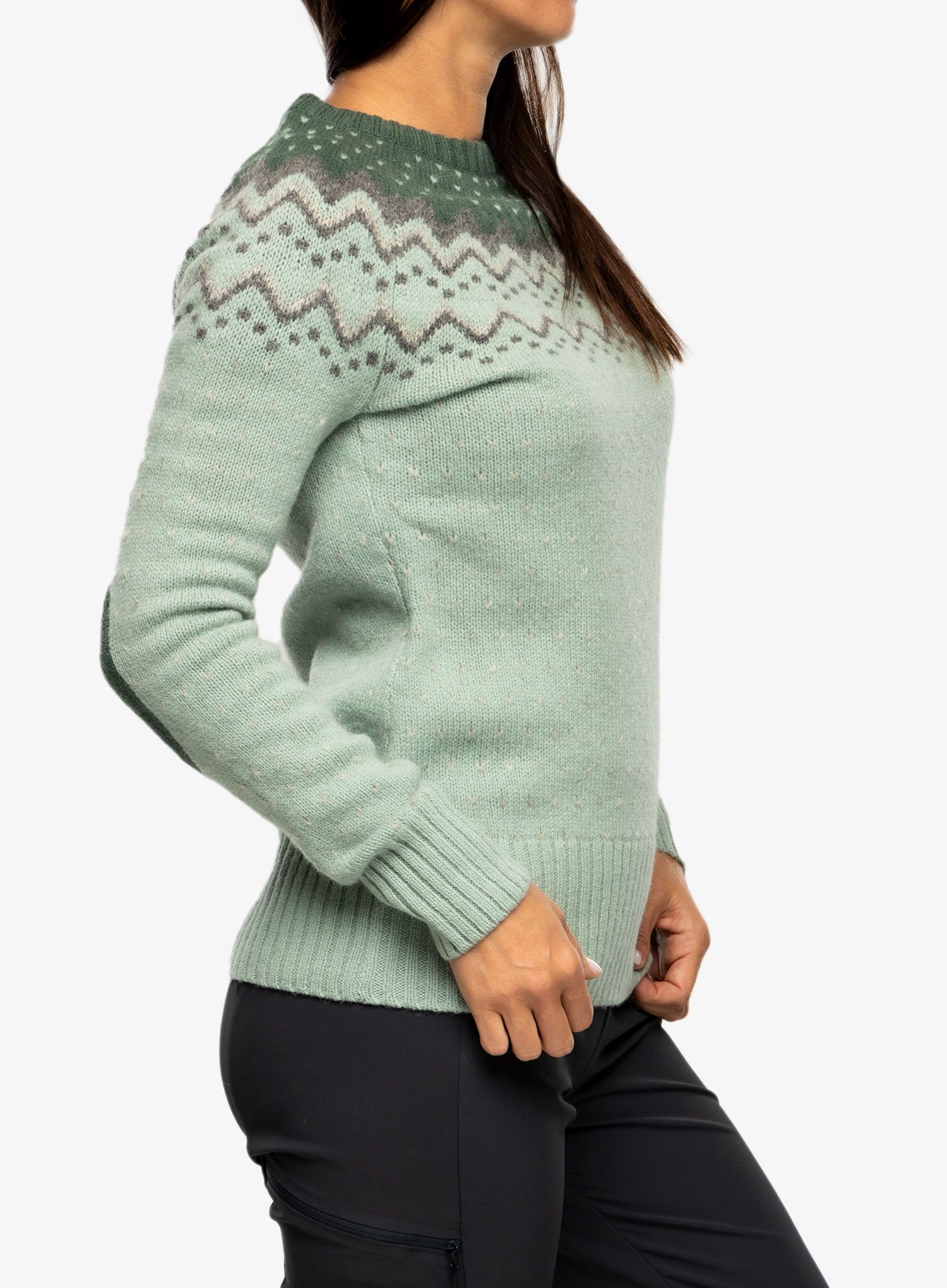 Dámský svetr Fjallraven Ovik Knit Sweater - misty green/deep patina
