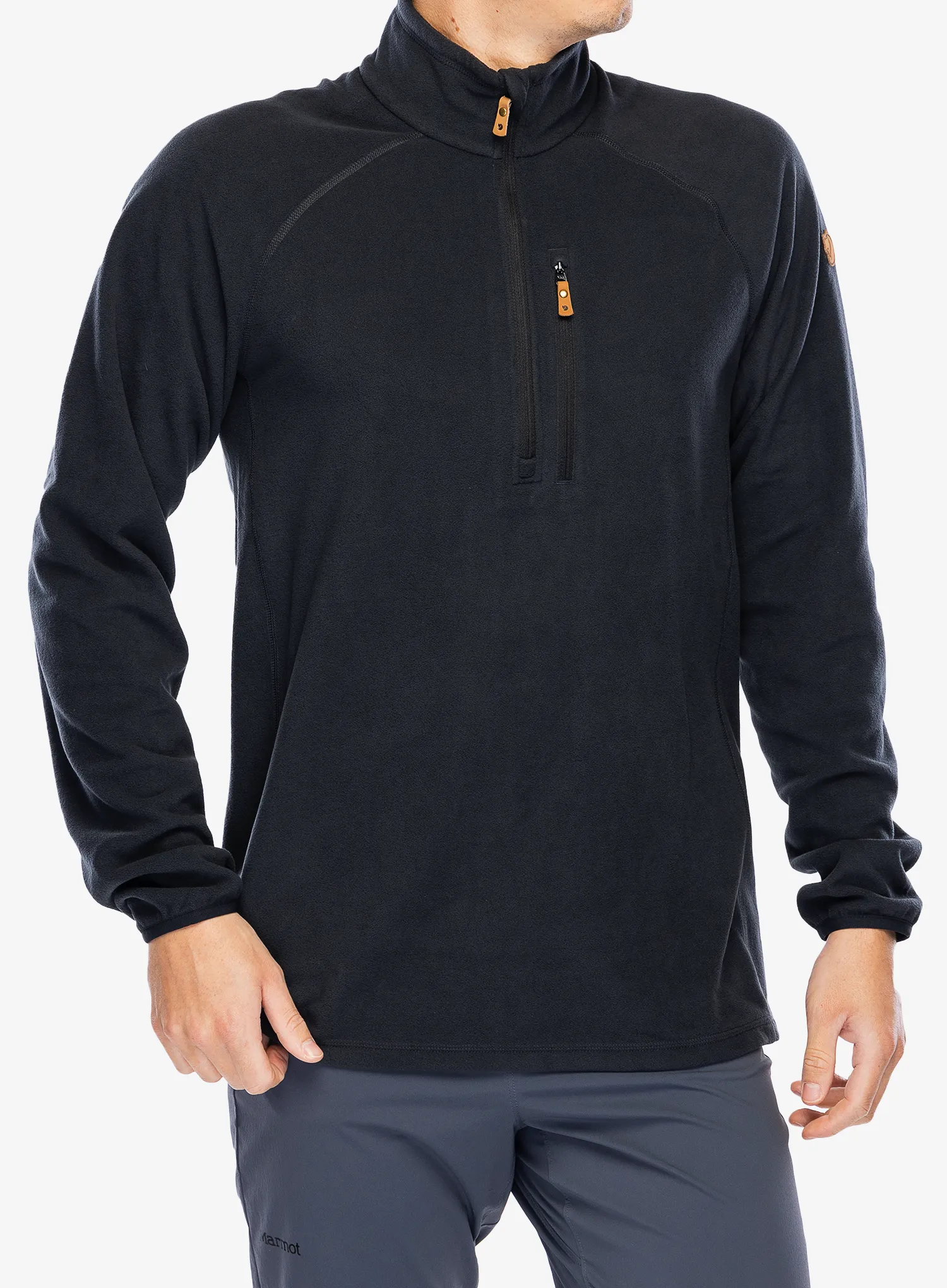 Fleece mikina Fjallraven Ovik Lite Fleece Half Zip - black