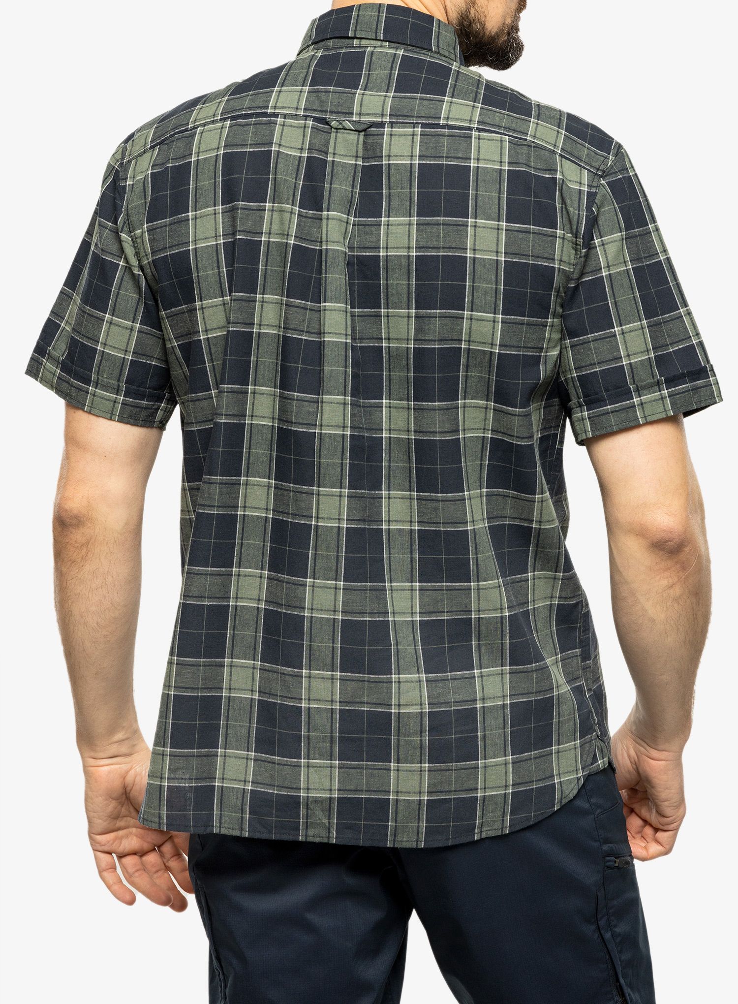 Košile Fjallraven Ovik Travel Shirt S/S - dark navy/patina green
